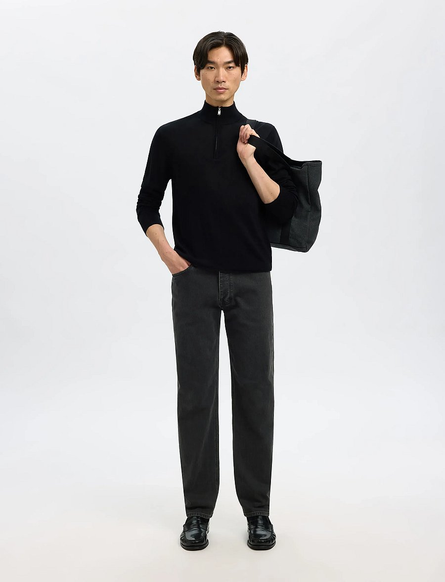 Selected - SLM196-STRAIGHT BEN KORI JEANS NOOS - normale jeans - black denim - 4