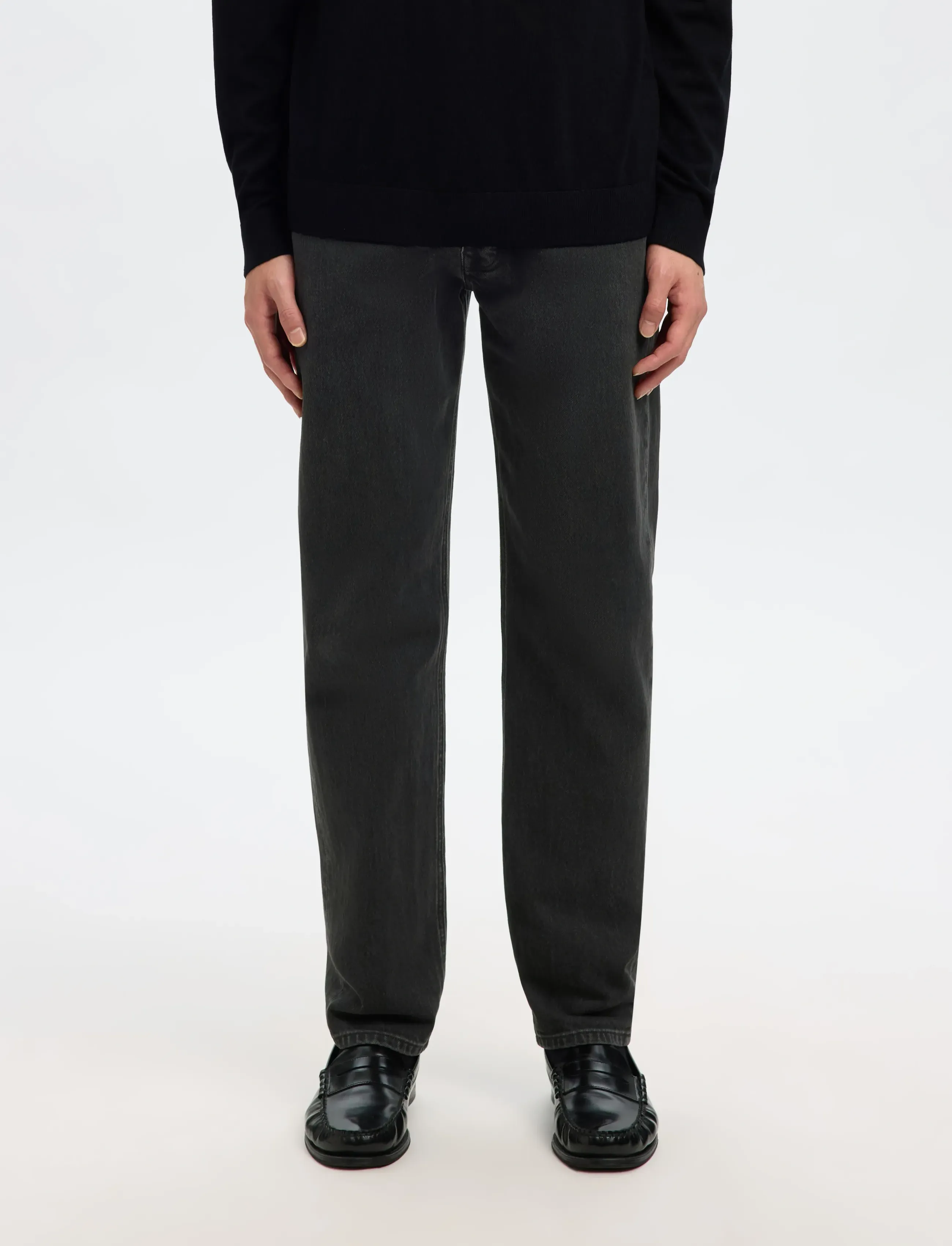 Selected - SLM196-STRAIGHT BEN KORI JEANS NOOS - regular jeans - black denim - 5