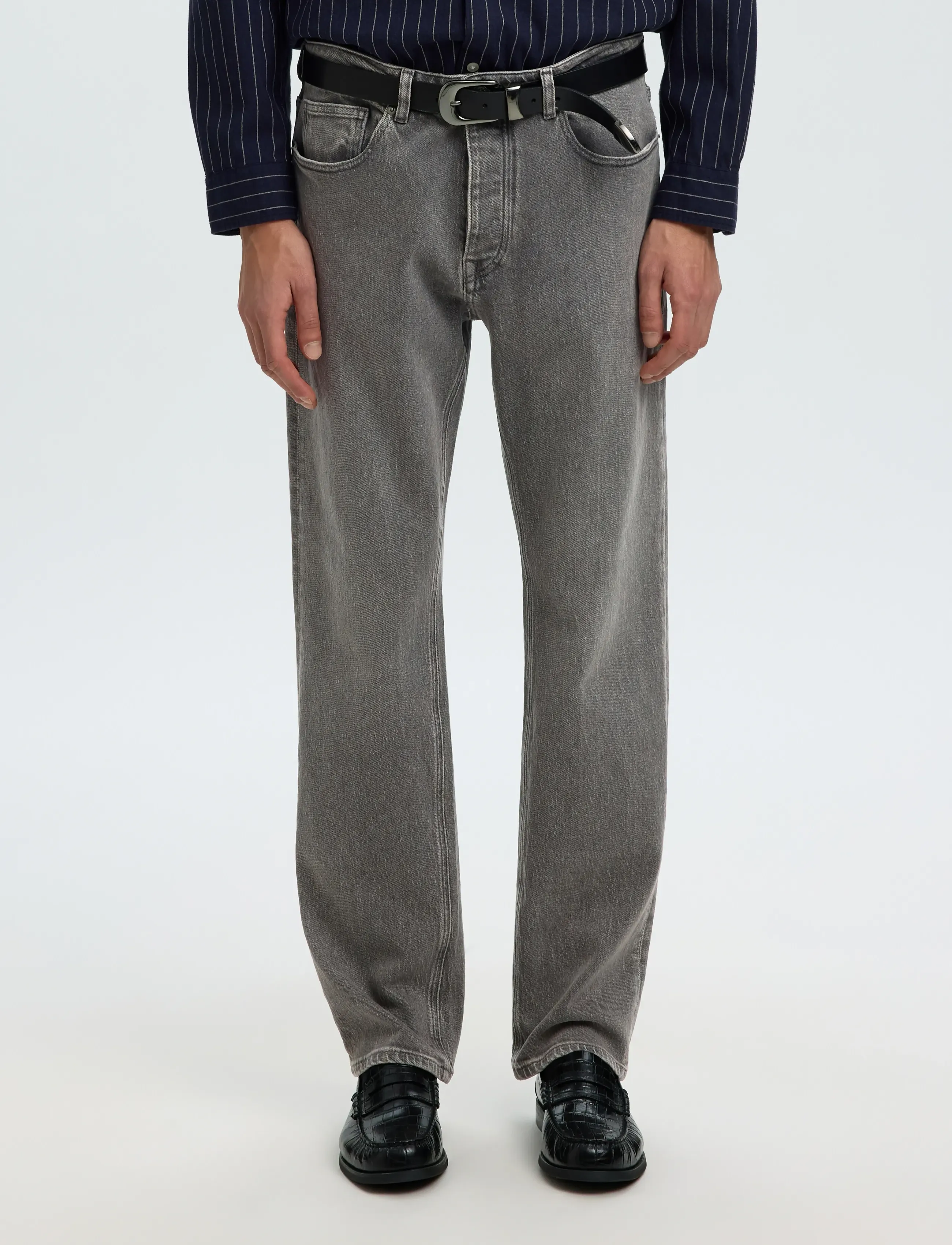 Selected Slm196-Straight Ben Kori Jeans Noos, 34 x 34, Grey, Jeans > Almindelige, Herre