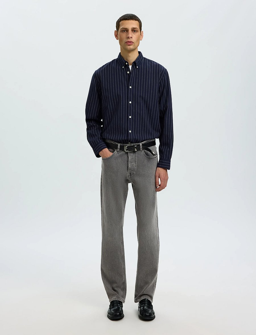 Selected - SLM196-STRAIGHT BEN KORI JEANS NOOS - normale jeans - medium grey denim - 3