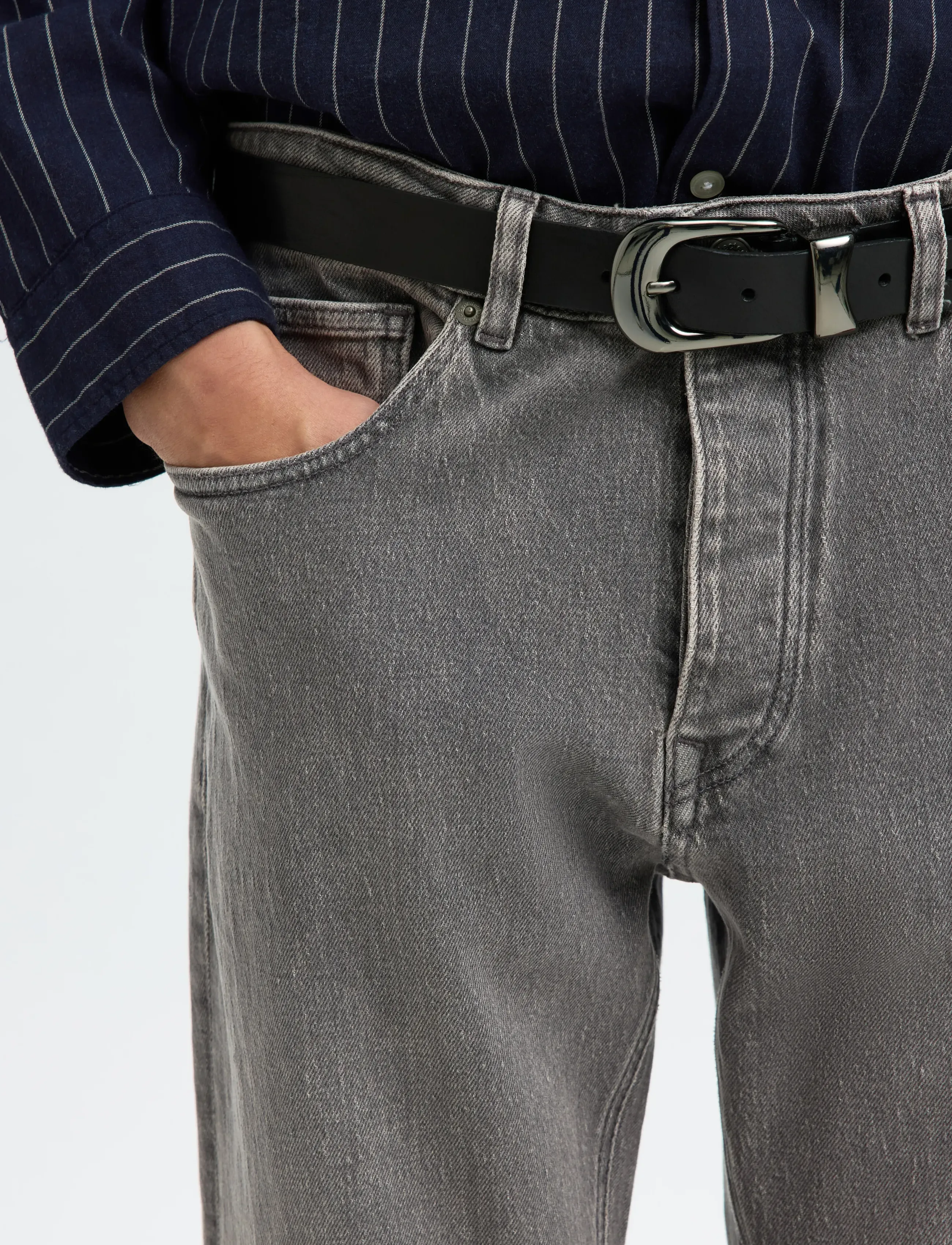 Selected - SLM196-STRAIGHT BEN KORI JEANS NOOS - klassikalised teksad - medium grey denim - 4