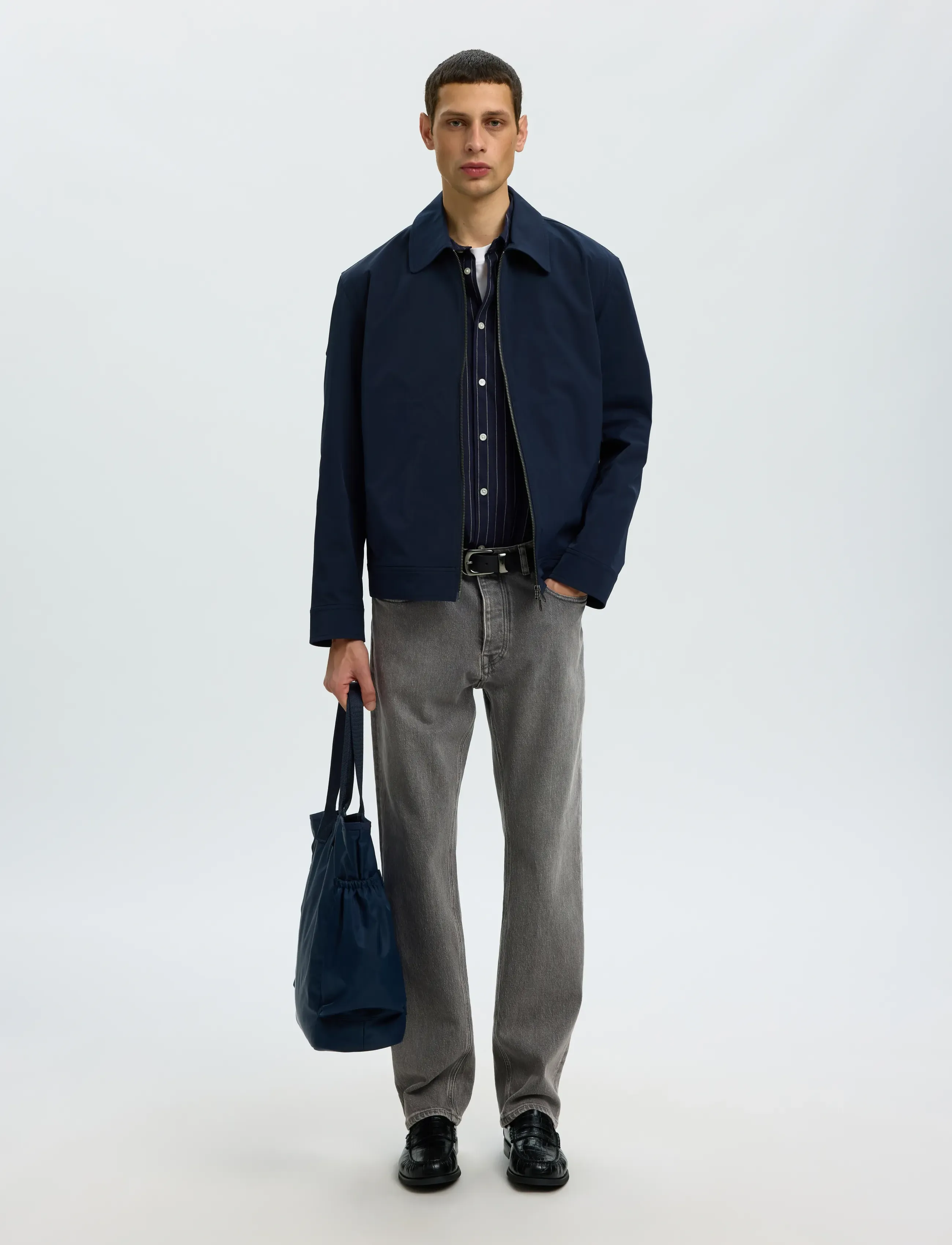 Selected - SLM196-STRAIGHT BEN KORI JEANS NOOS - klassikalised teksad - medium grey denim - 5