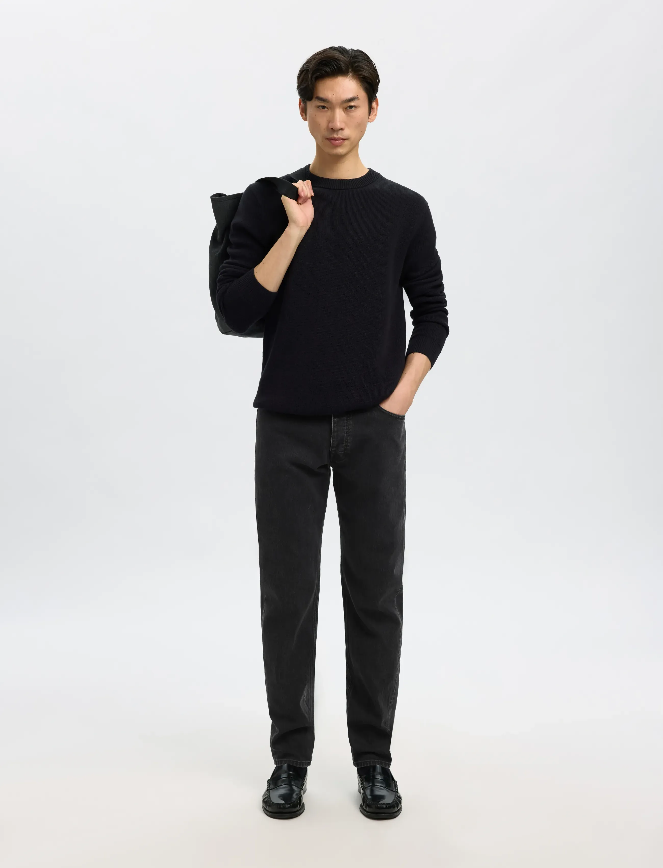 Selected - SLM175-SLIM BEN KORI JEANS NOOS - slim fit jeans - black denim - 5