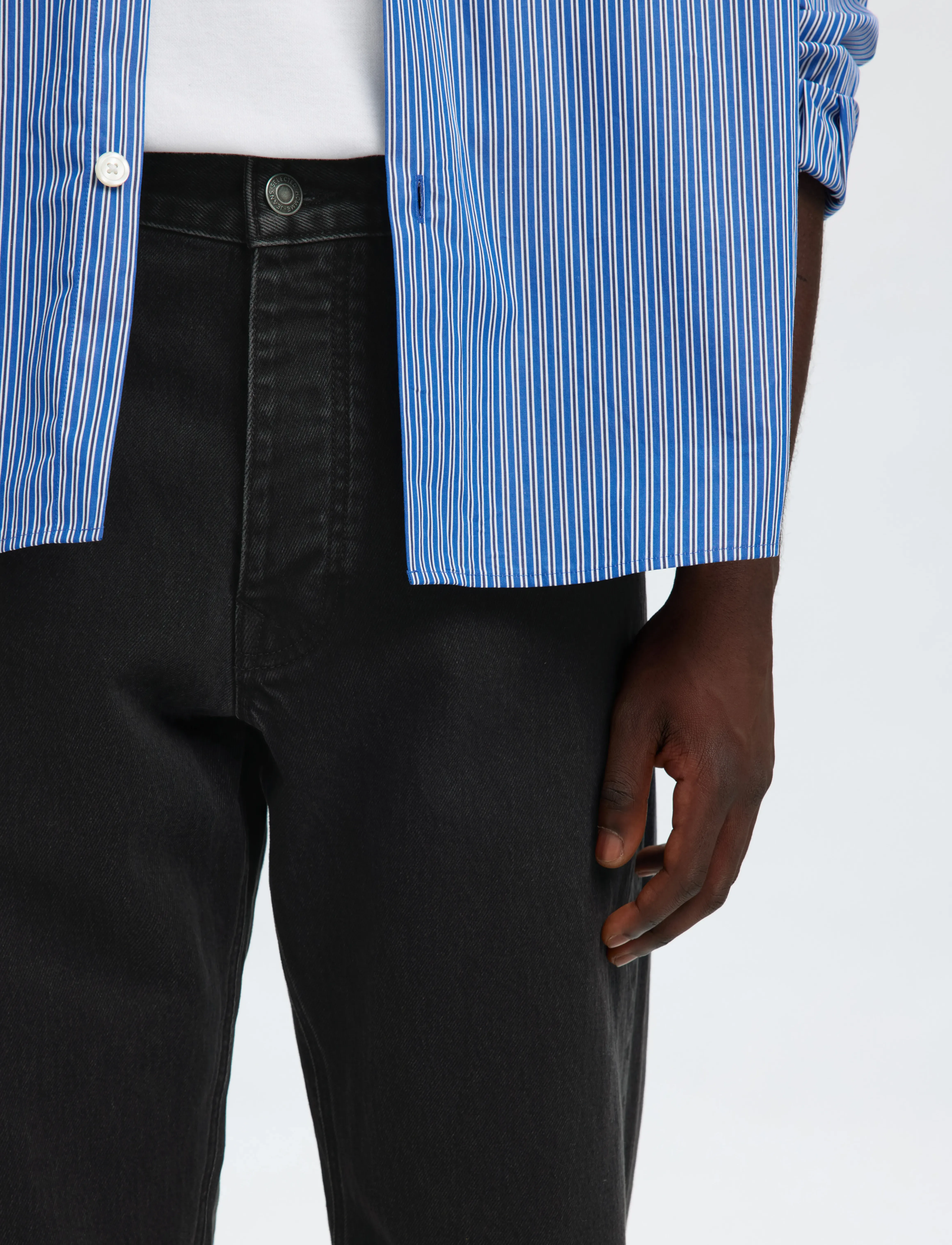 Selected - SLM190-REG TAPERED BEN KORI JEANS NOOS - tapered jeans - black denim - 3