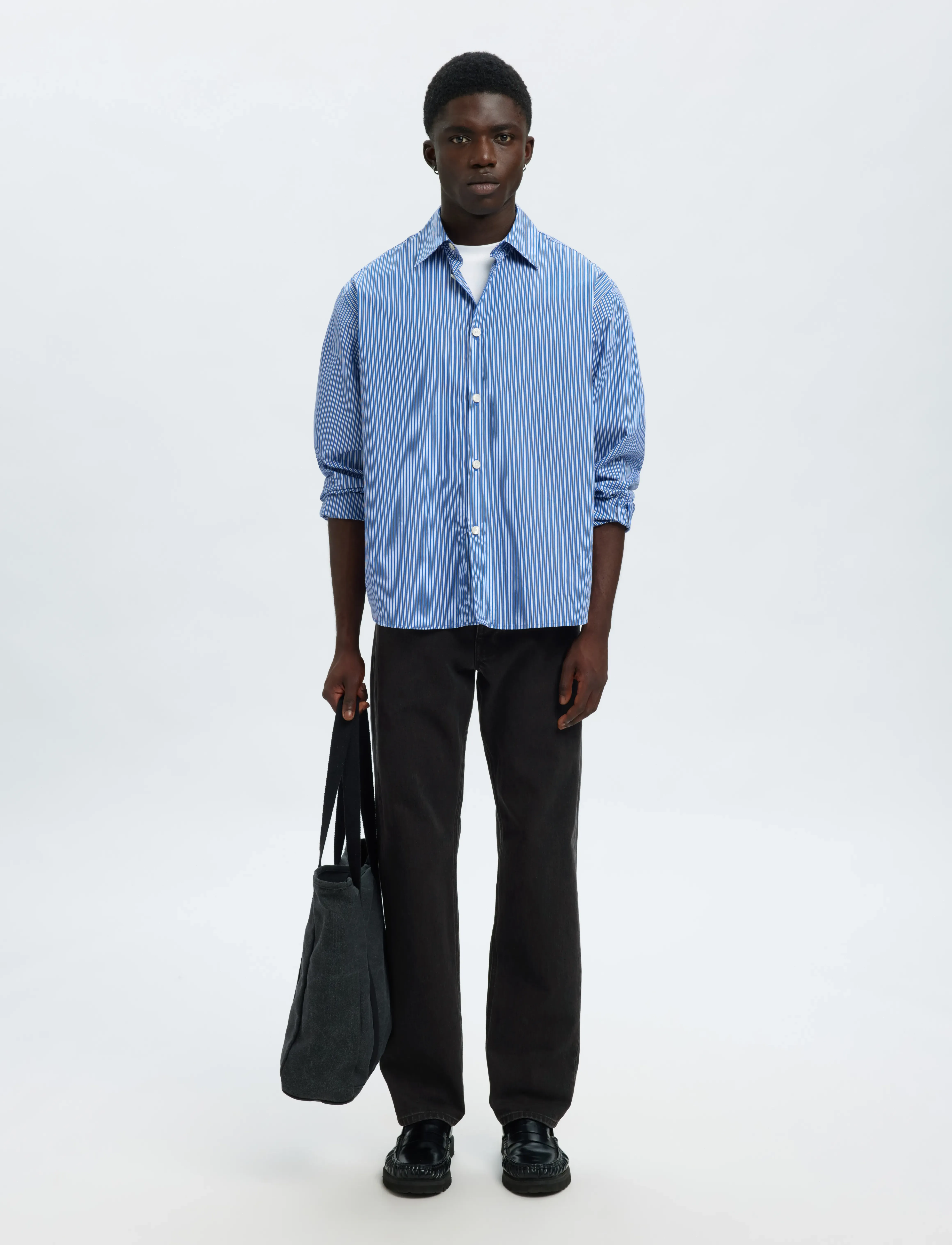 Selected - SLM190-REG TAPERED BEN KORI JEANS NOOS - tapered jeans - black denim - 4