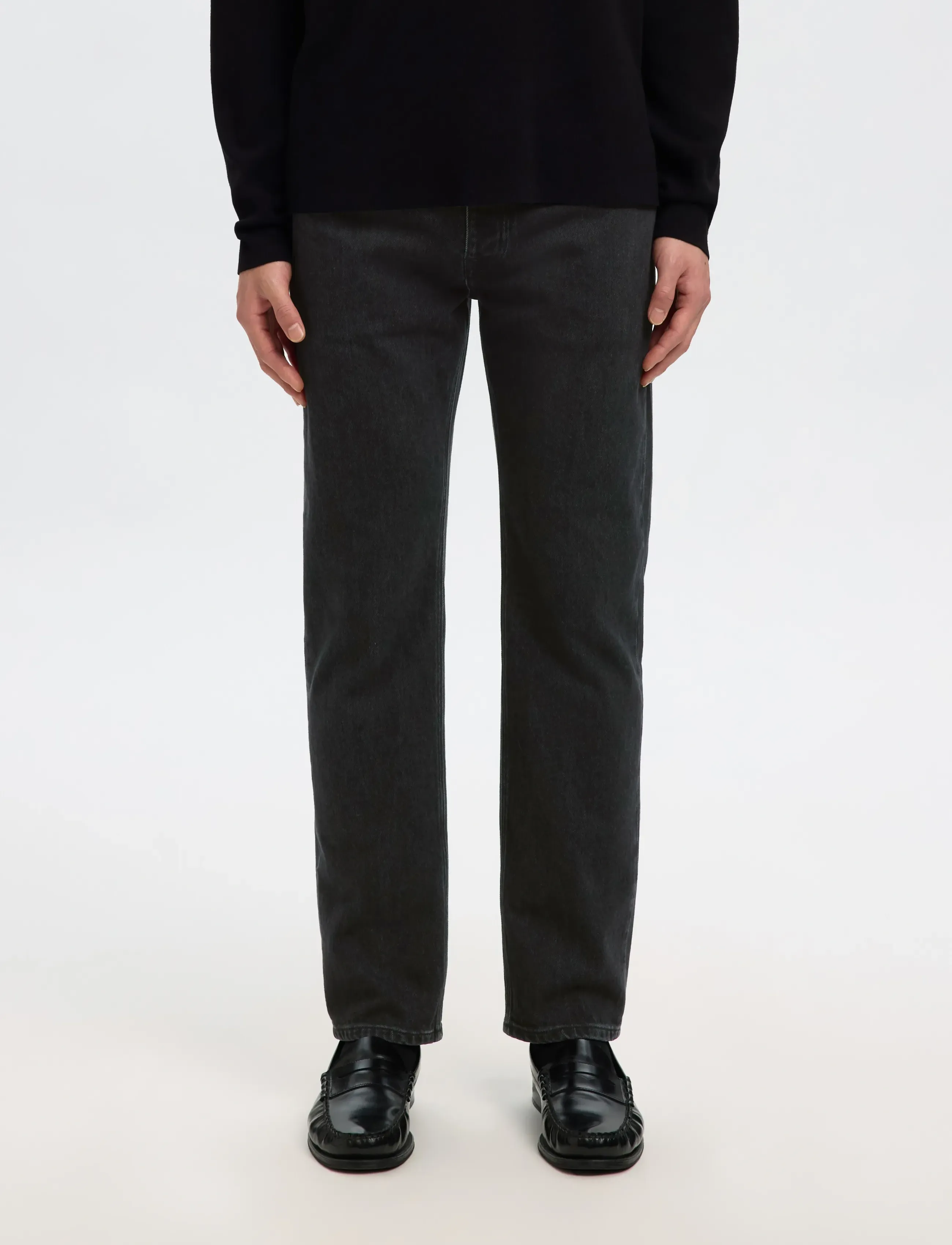 Selected SLH220-LOOSE BEN KORI JEANS NOOS - Teksad - BLACK DENIM / black