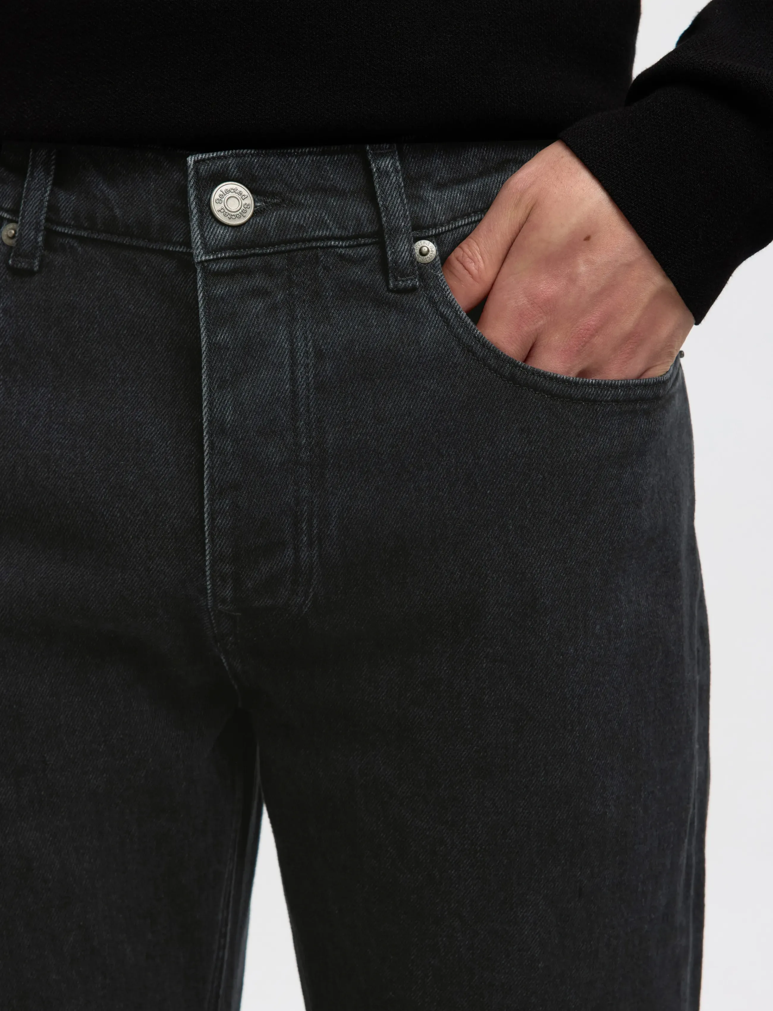 Selected - SLM220-LOOSE BEN KORI JEANS NOOS - normale jeans - black denim - 4