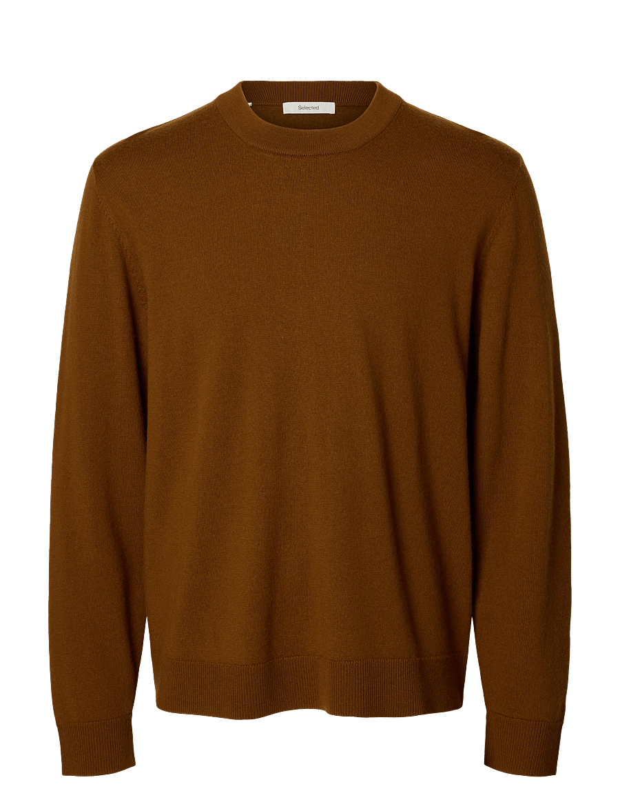 Selected - SLMTRAY MERINO BRUSHED CREW NOOS - rund hals - monks robe - 1