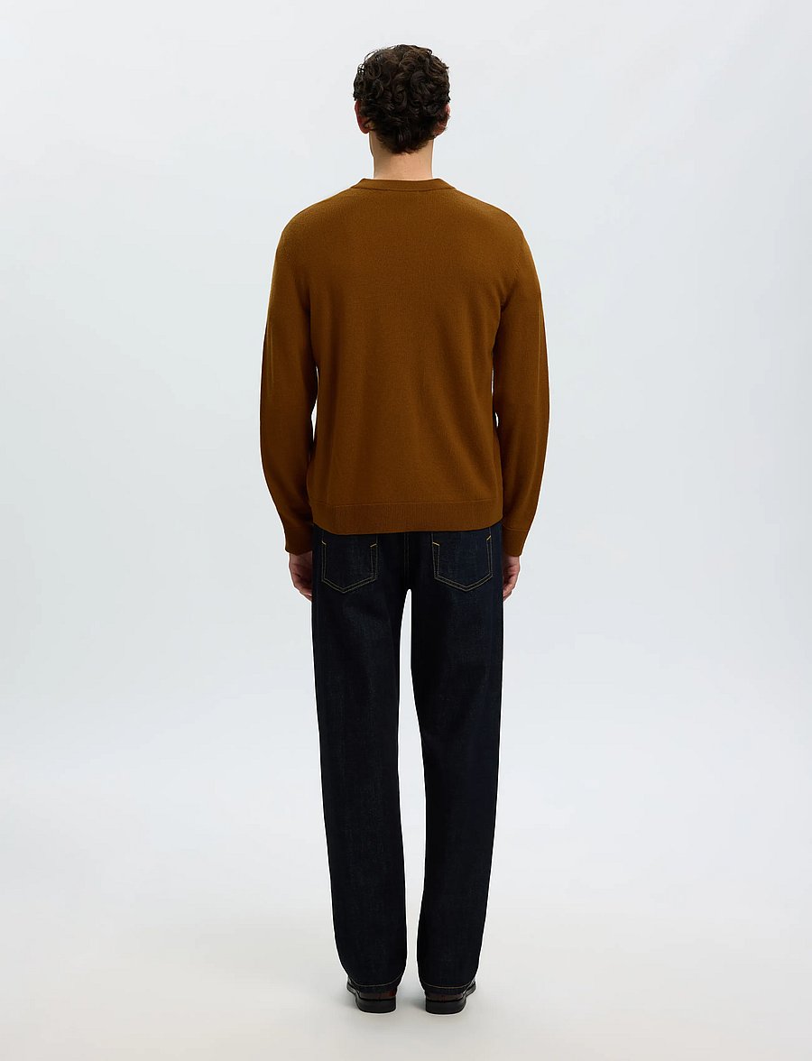 Selected - SLMTRAY MERINO BRUSHED CREW NOOS - rund hals - monks robe - 2