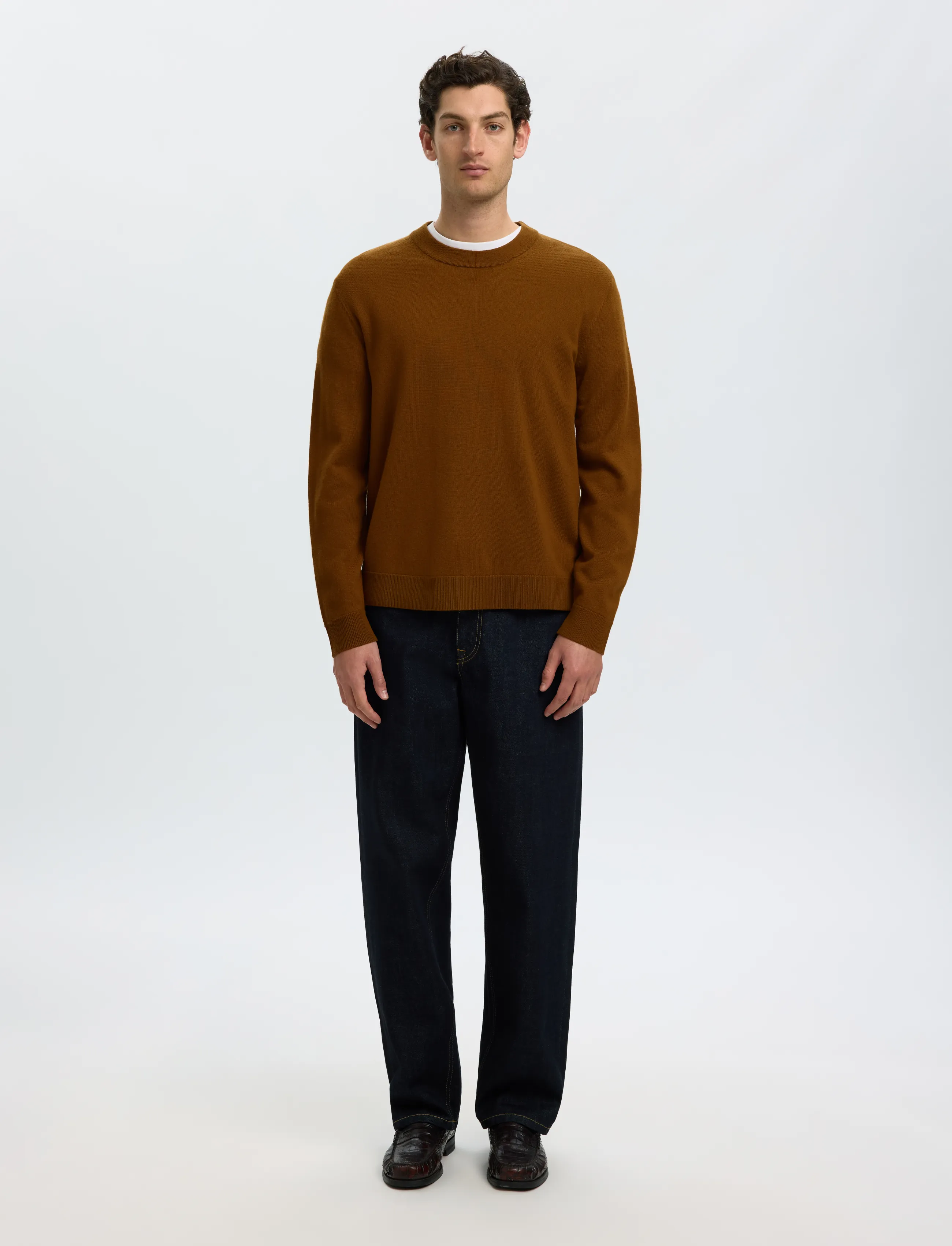 Selected - SLMTRAY MERINO BRUSHED CREW NOOS - rund hals - monks robe - 3