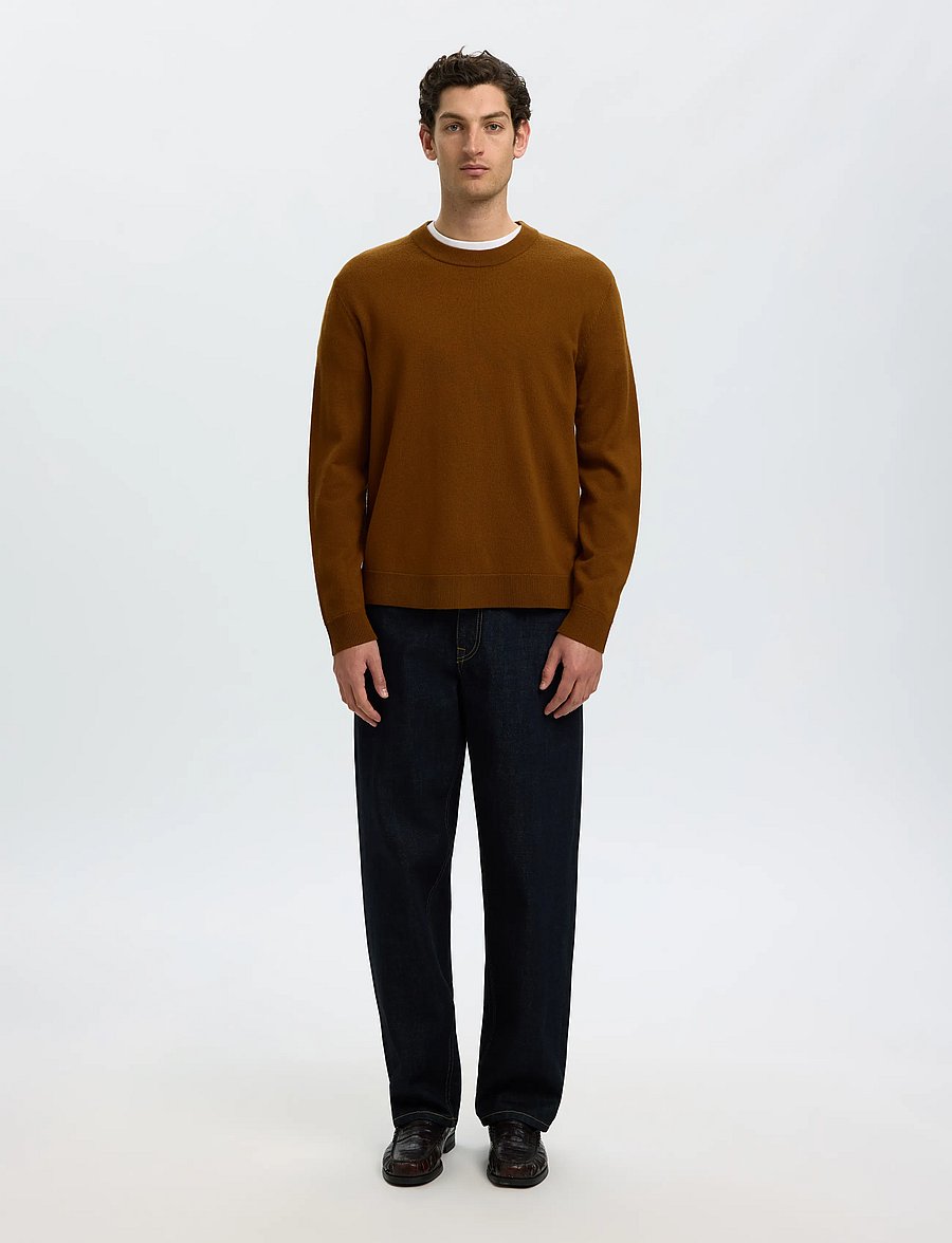 Selected - SLMTRAY MERINO BRUSHED CREW NOOS - rund hals - monks robe - 3