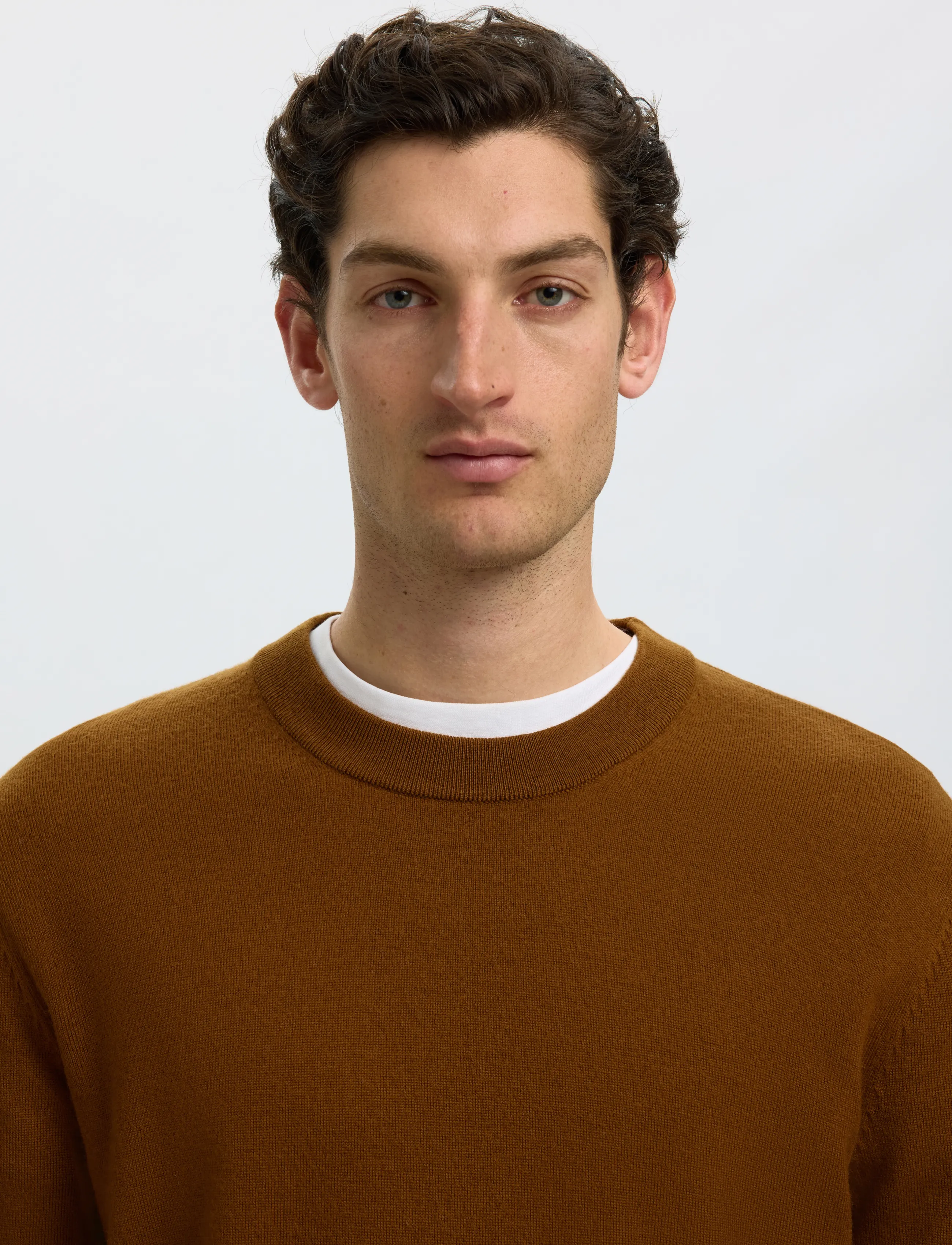 Selected - SLMTRAY MERINO BRUSHED CREW NOOS - rund hals - monks robe - 4