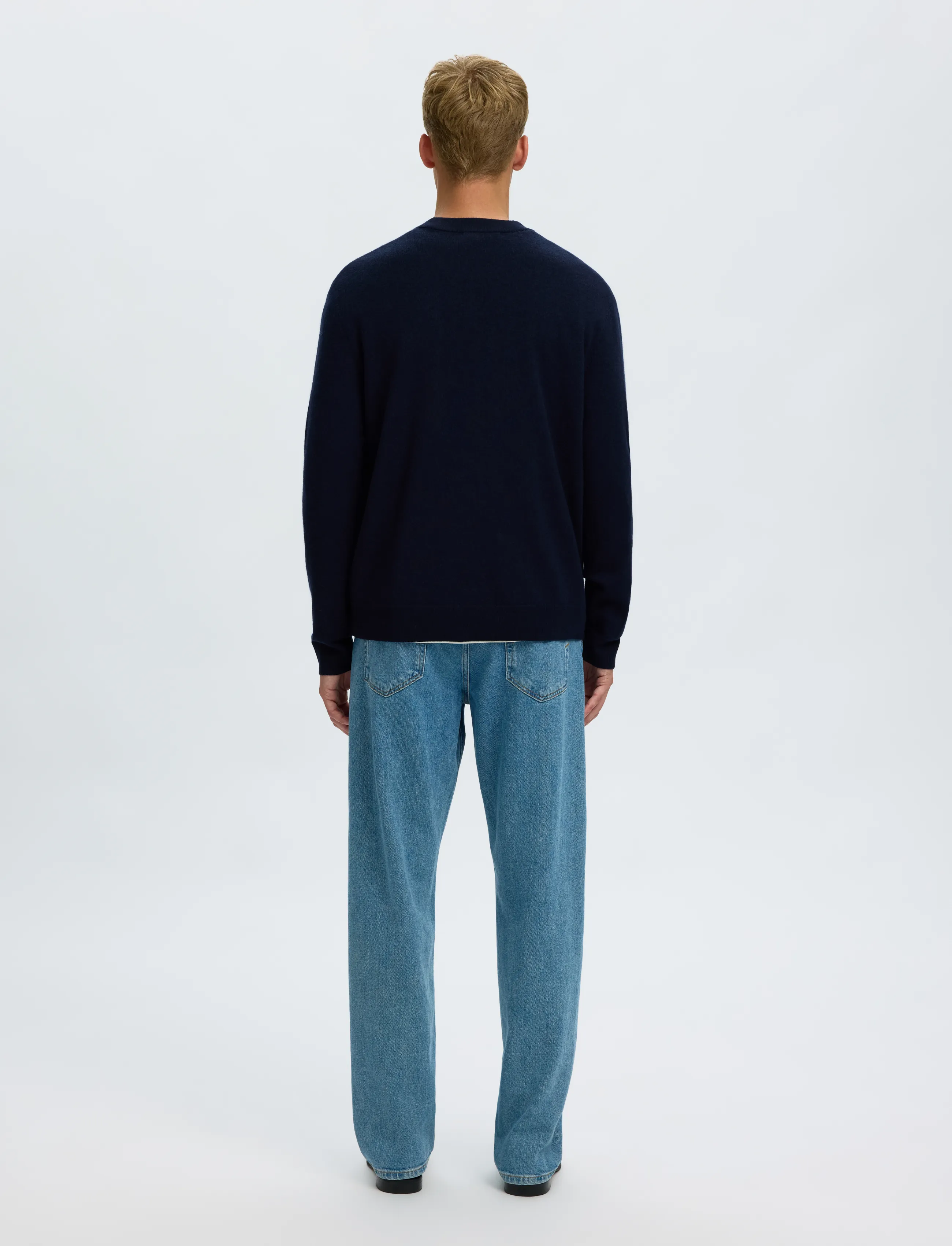 Selected - SLMTRAY MERINO BRUSHED CREW NOOS - navy blazer - 2