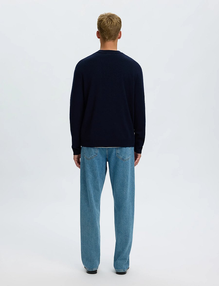 Selected - SLMTRAY MERINO BRUSHED CREW NOOS - navy blazer - 2
