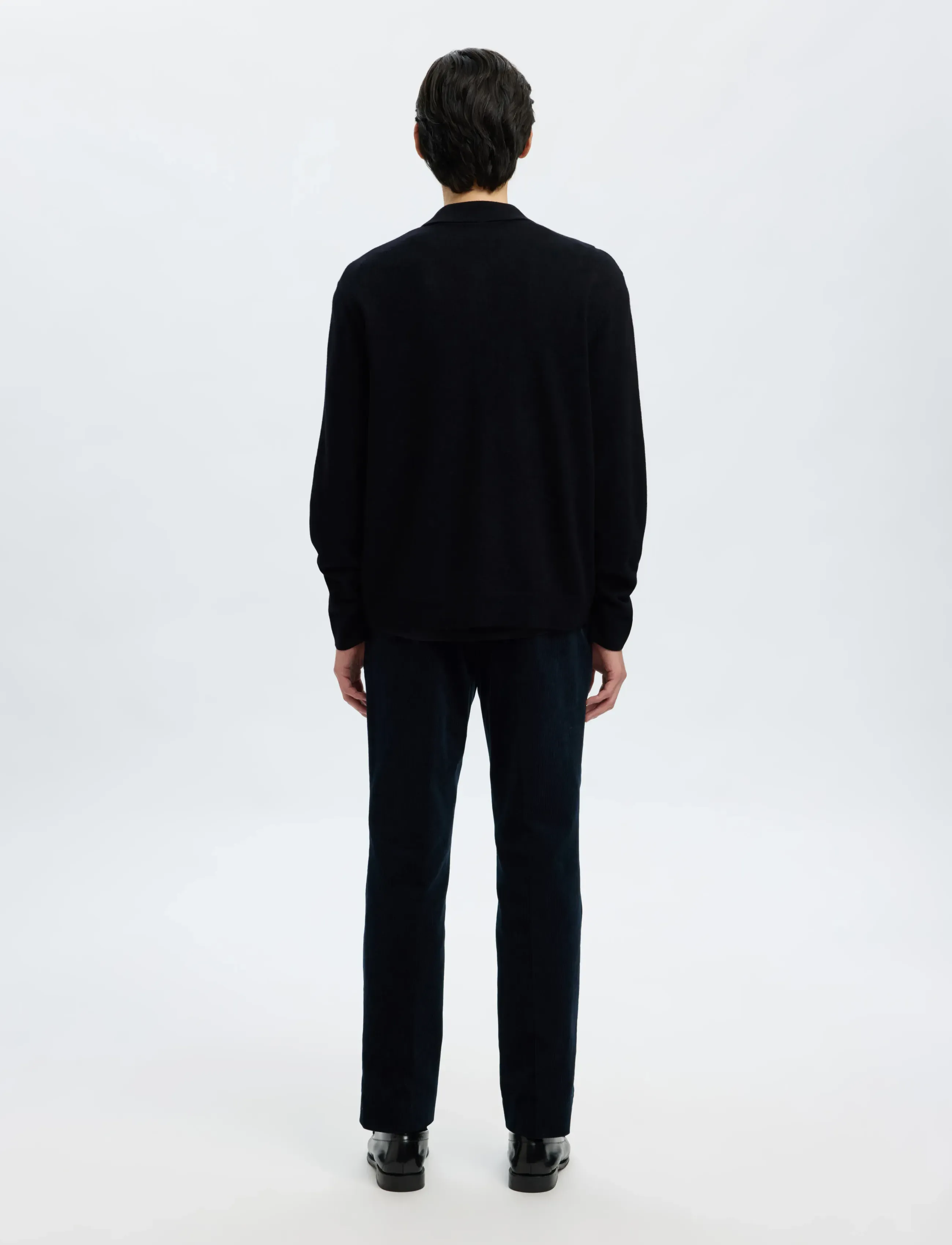 Selected - SLHTRAY MERINO BRUSHED RELAXED ZIP POLO - halfzip strik - black - 2