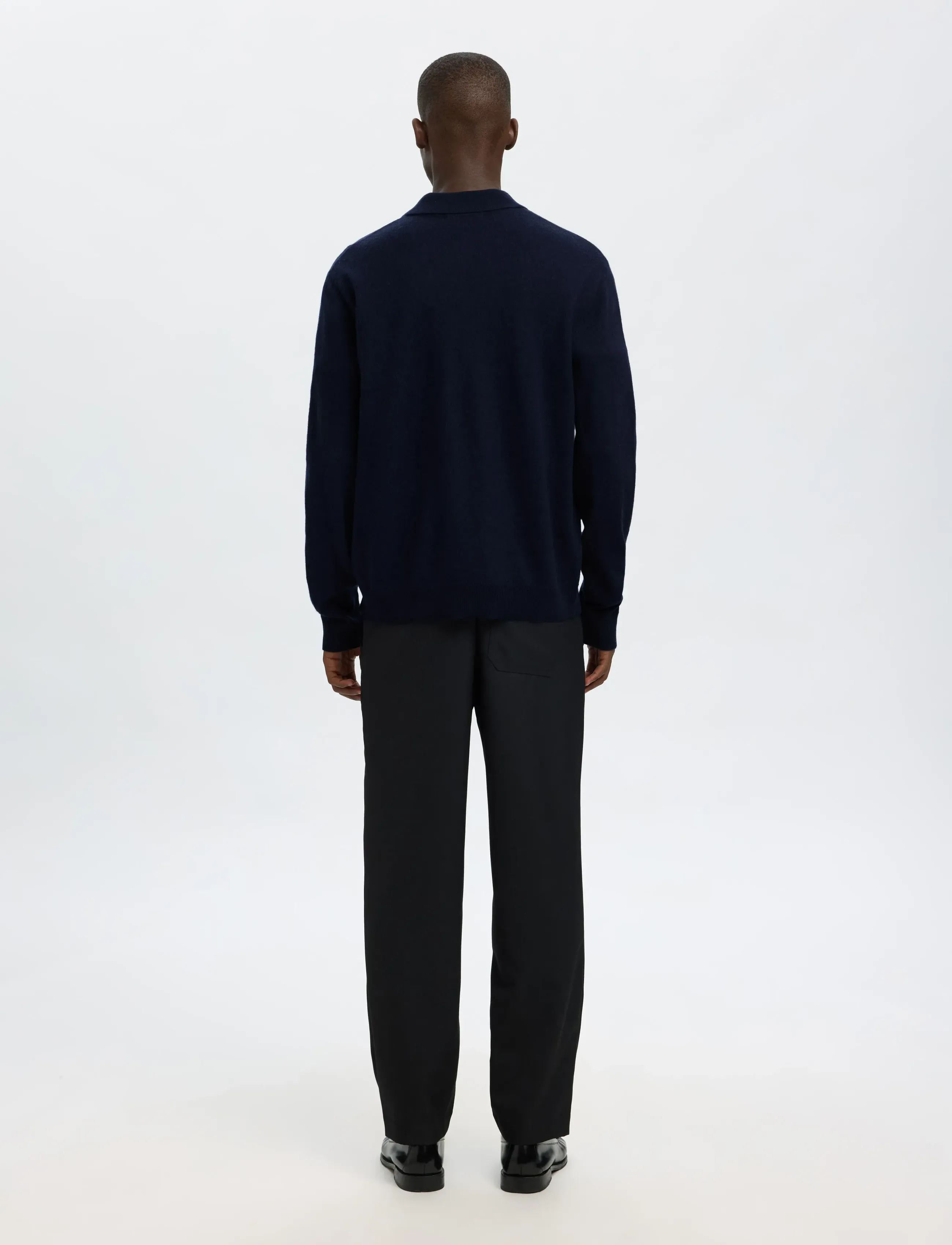 Selected - SLHTRAY MERINO BRUSHED RELAXED ZIP POLO - pullover mit halbem reißverschluss - navy blazer - 2