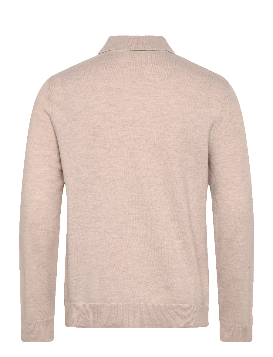 Selected - SLHTRAY MERINO BRUSHED RELAXED ZIP POLO - halfzip strik - oatmeal - 2
