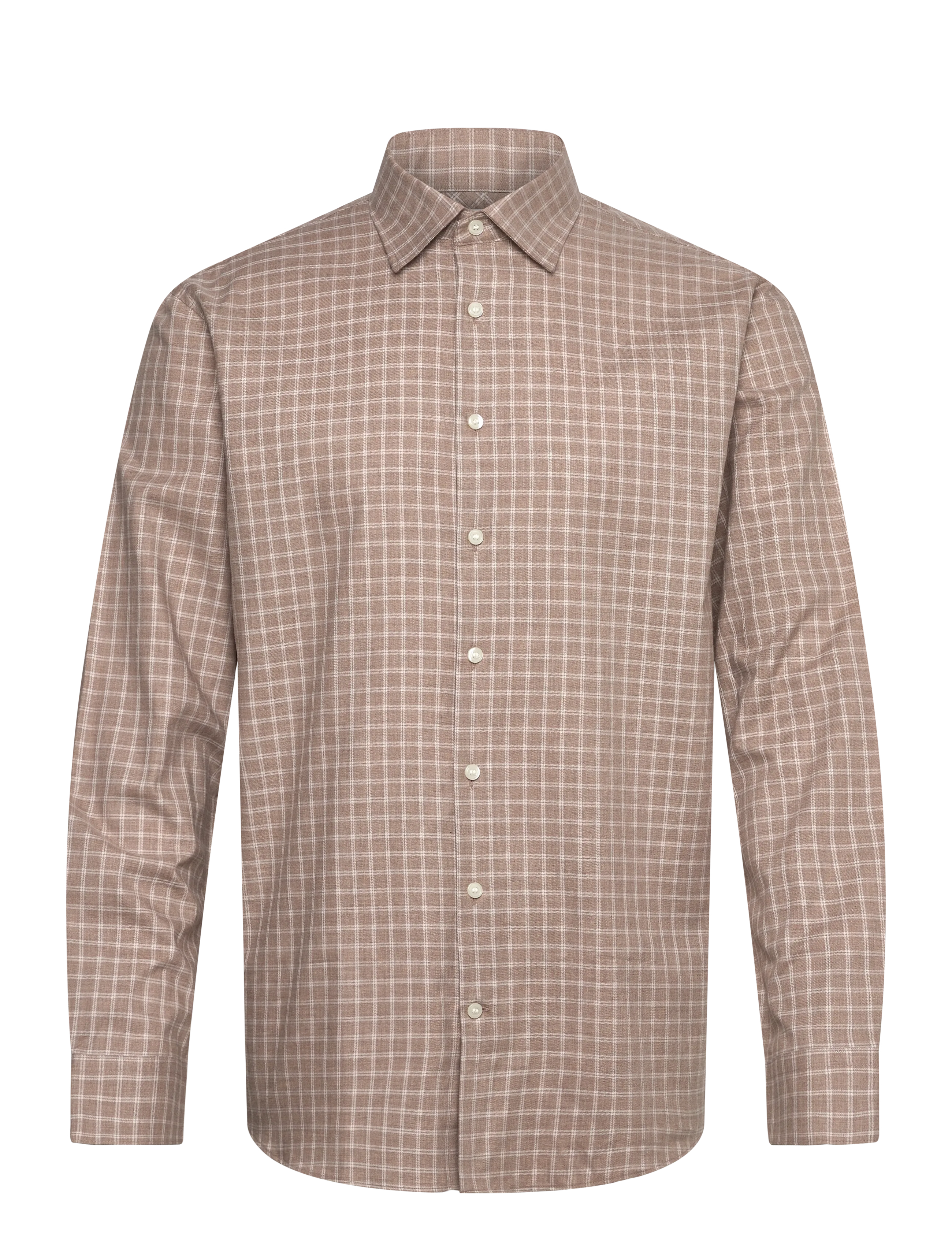 Selected Slmreg-Leo Heather Shirt Ls Noos, XL, Shirts, Beige - Checkered Shirt, Männerswear
