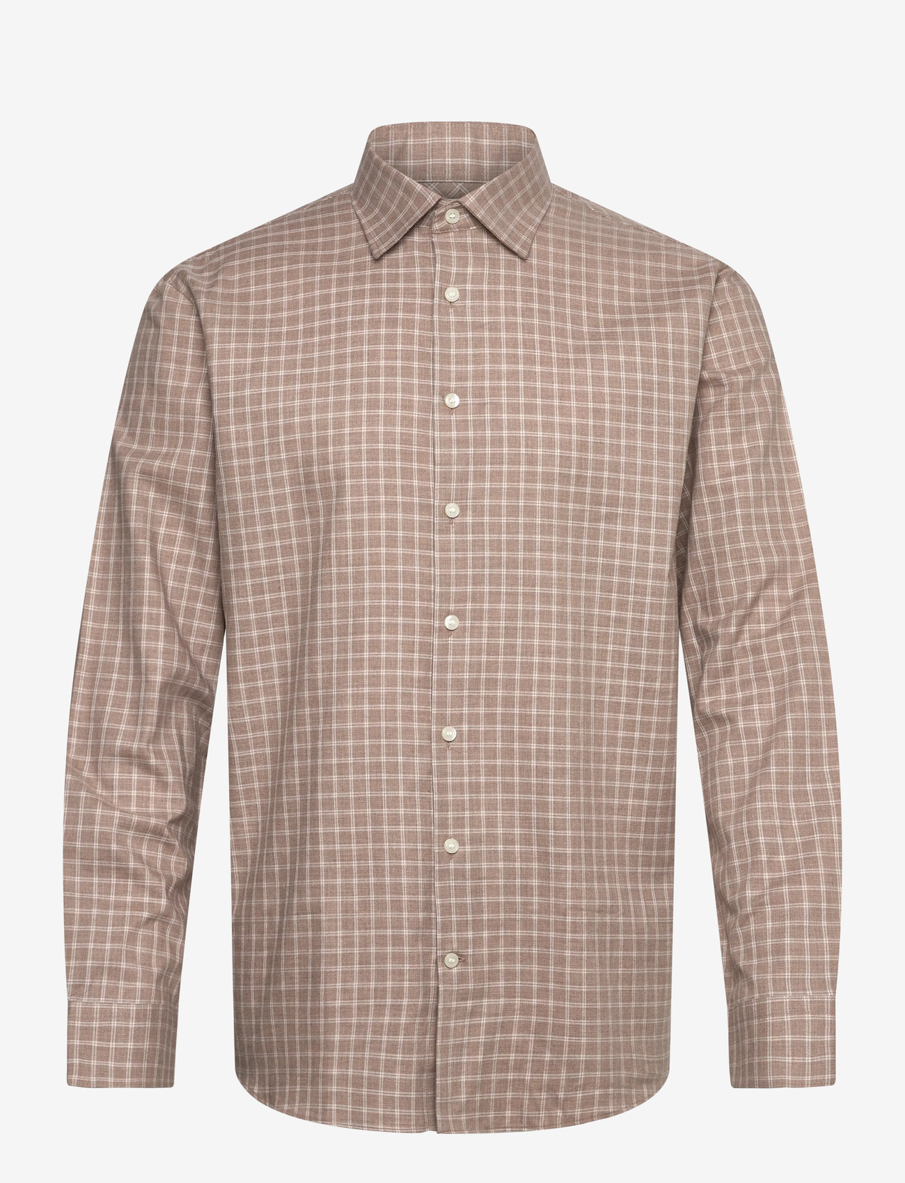 Selected - SLHREG-LEO HEATHER SHIRT LS NOOS - rutiga skjortor - sand - 0
