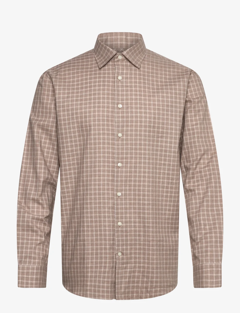Selected - SLHREG-LEO HEATHER SHIRT LS NOOS - rutede skjorter - sand - 0