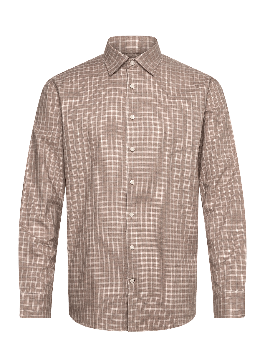 Selected - SLMREG-LEO HEATHER SHIRT LS NOOS - kasdienio stiliaus marškiniai - sand - 0