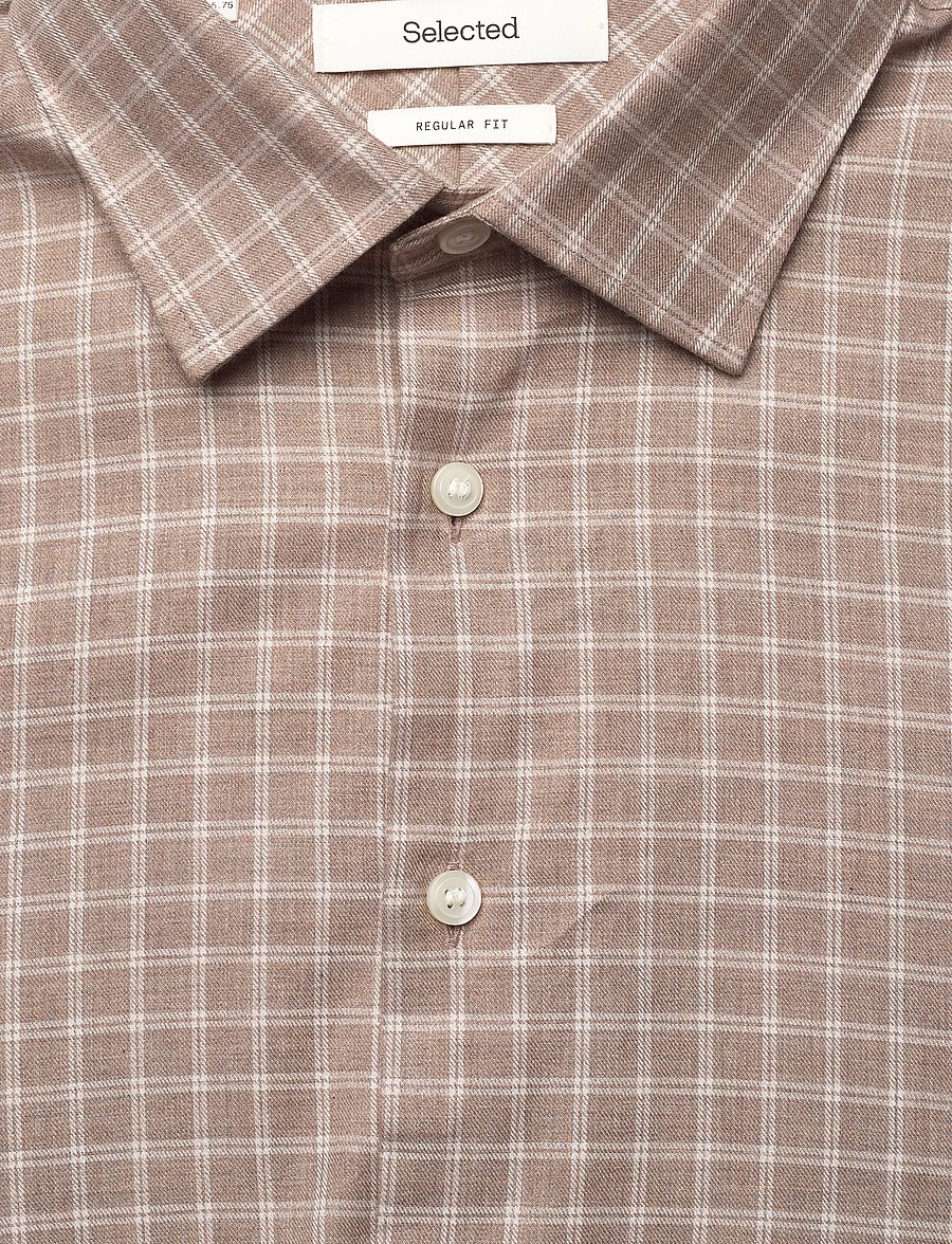 Selected - SLMREG-LEO HEATHER SHIRT LS NOOS - kasdienio stiliaus marškiniai - sand - 2
