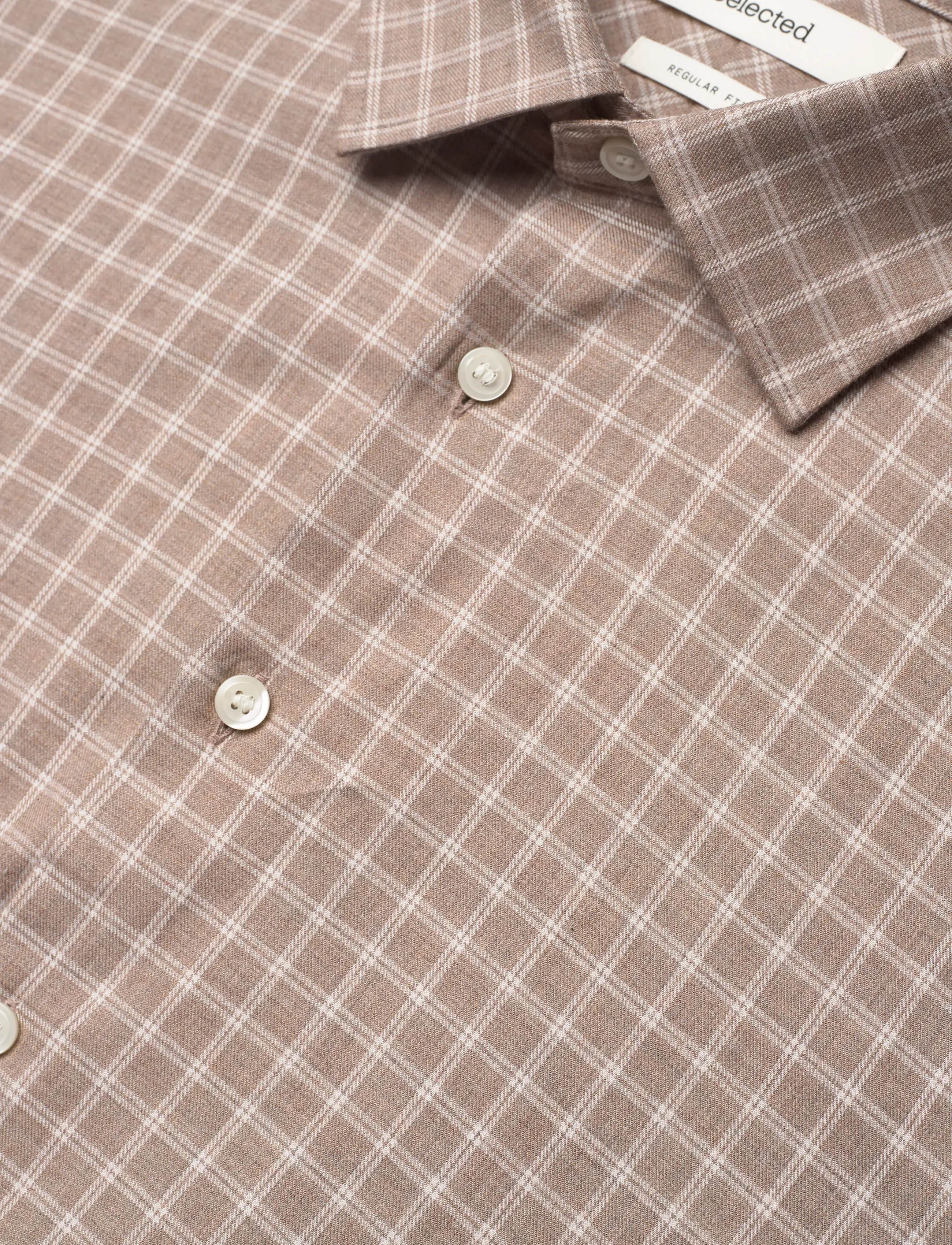 Selected - SLMREG-LEO HEATHER SHIRT LS NOOS - kasdienio stiliaus marškiniai - sand - 3