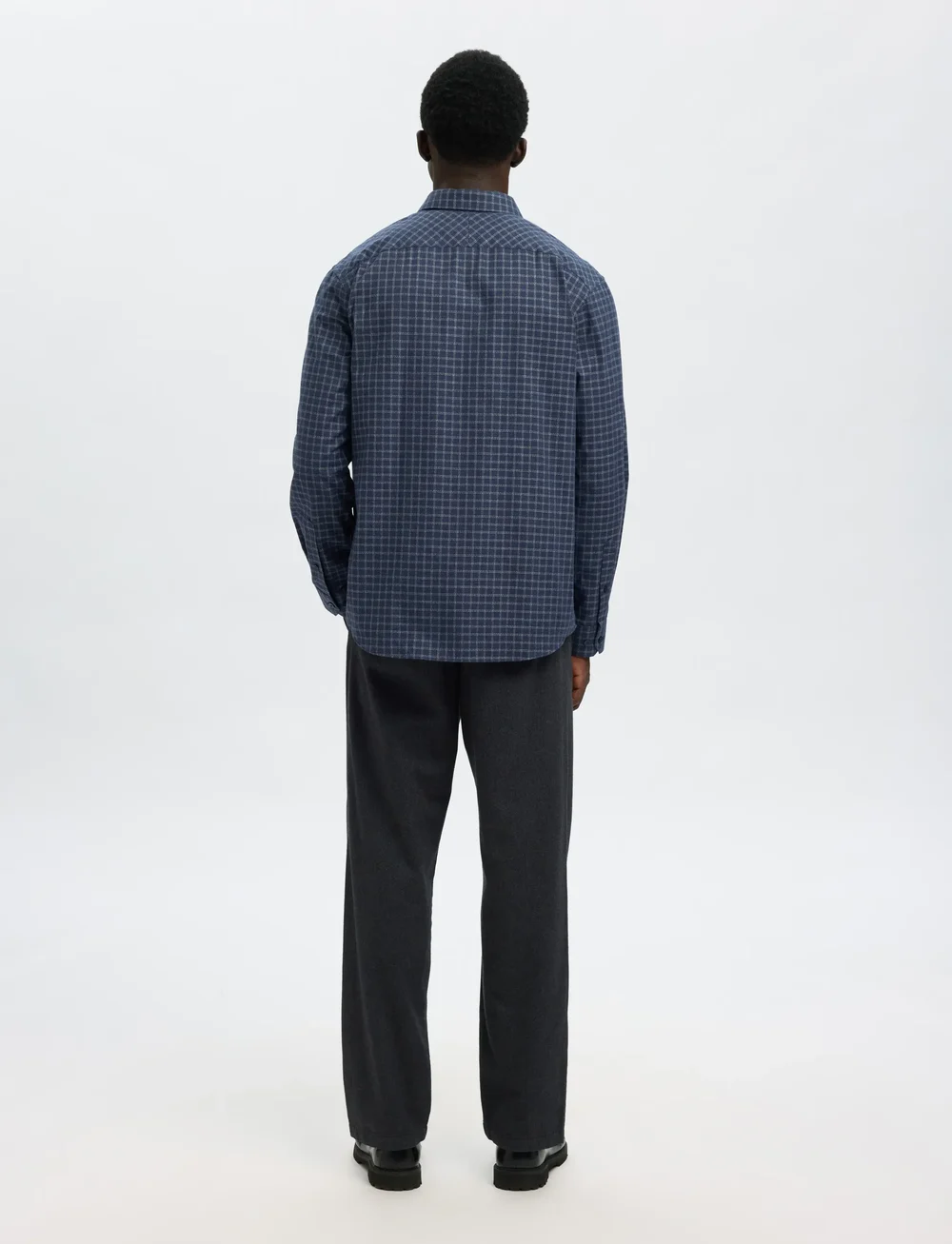 Selected - SLHREG-LEO HEATHER SHIRT LS NOOS - ruudulised särgid - sky captain - 2