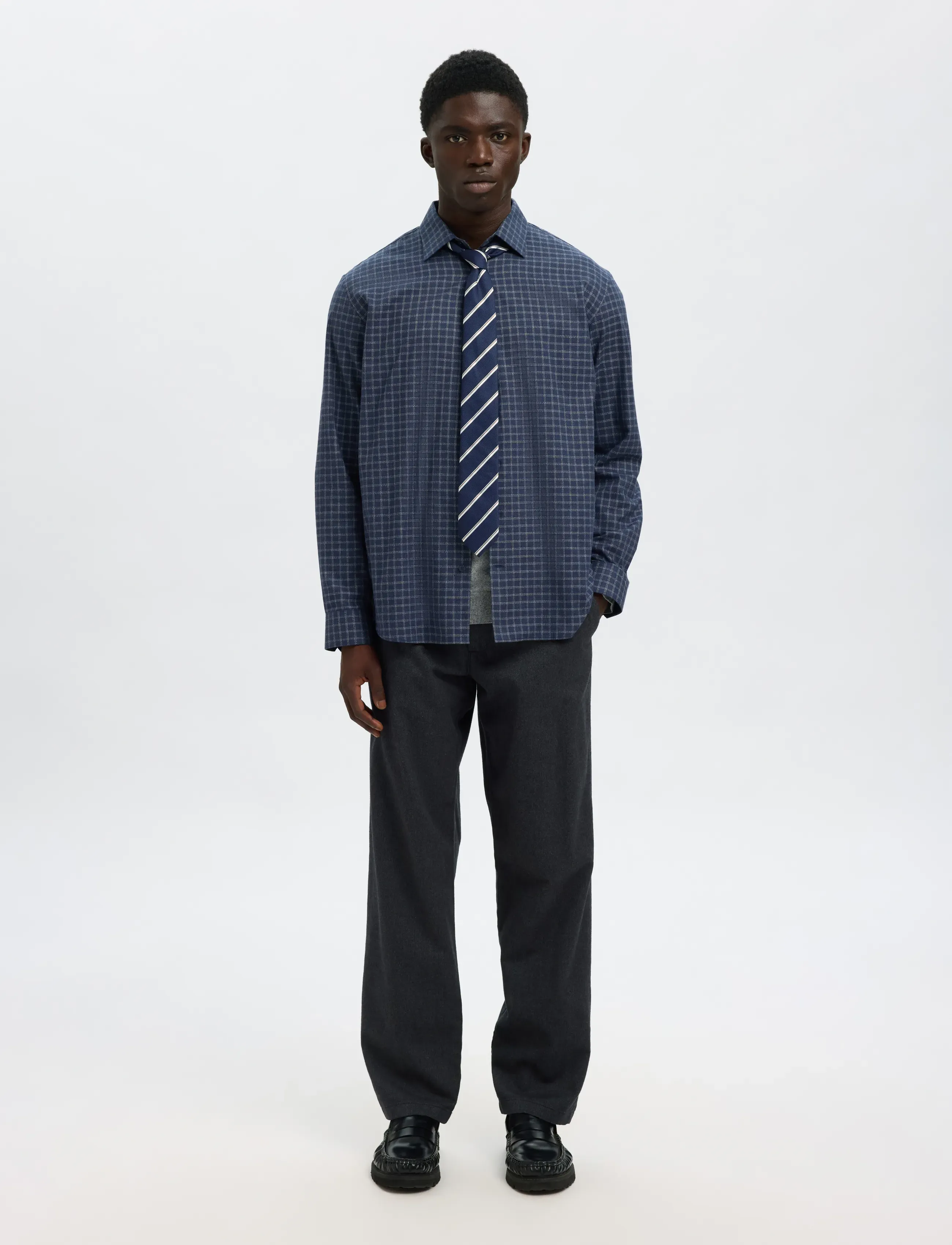 Selected - SLMREG-LEO HEATHER SHIRT LS NOOS - casual skjorter - sky captain - 3