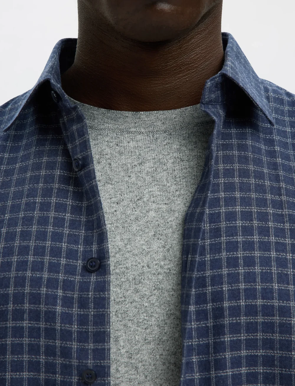 Selected - SLHREG-LEO HEATHER SHIRT LS NOOS - ruudulised särgid - sky captain - 4