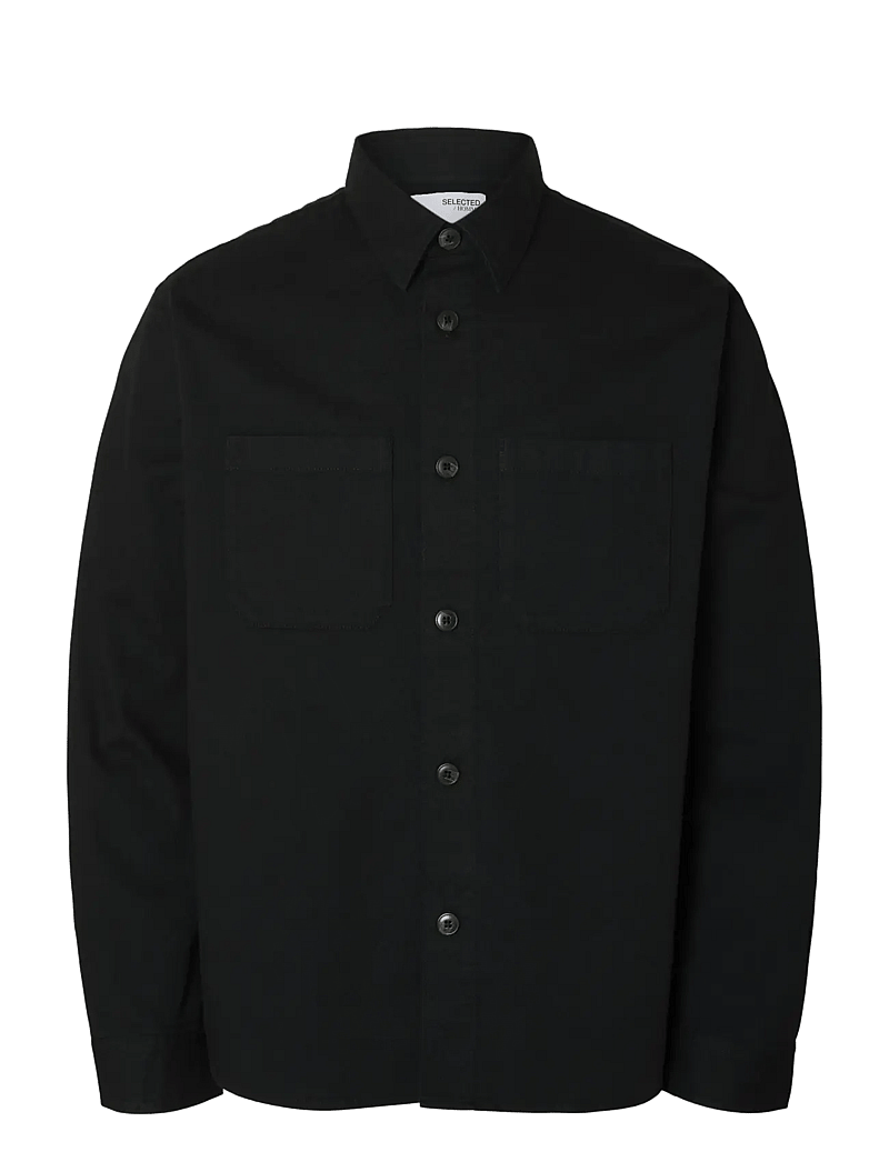 Selected - SLHTRAVIS TWILL OVERSHIRT LS NOOS - kollektionen - black - 1
