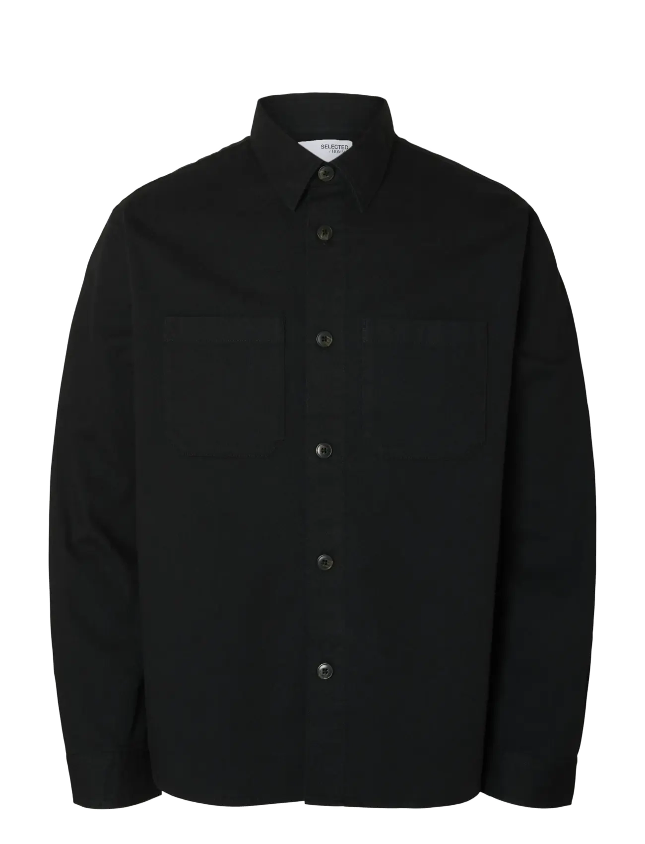 Selected SLMTRAVIS TWILL OVERSHIRT LS NOOS - Overshirts - BLACK / black