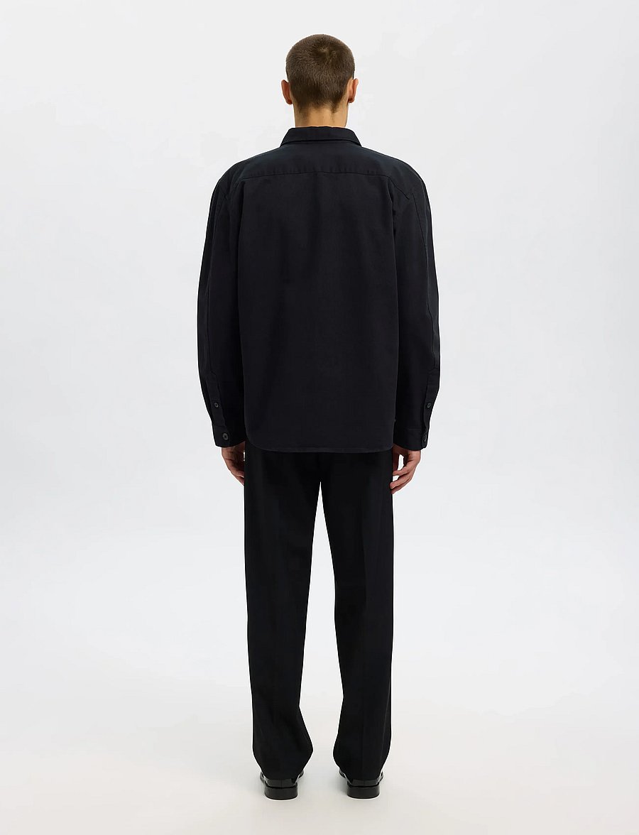 Selected - SLMTRAVIS TWILL OVERSHIRT LS NOOS - osta olukorra järgi - black - 2