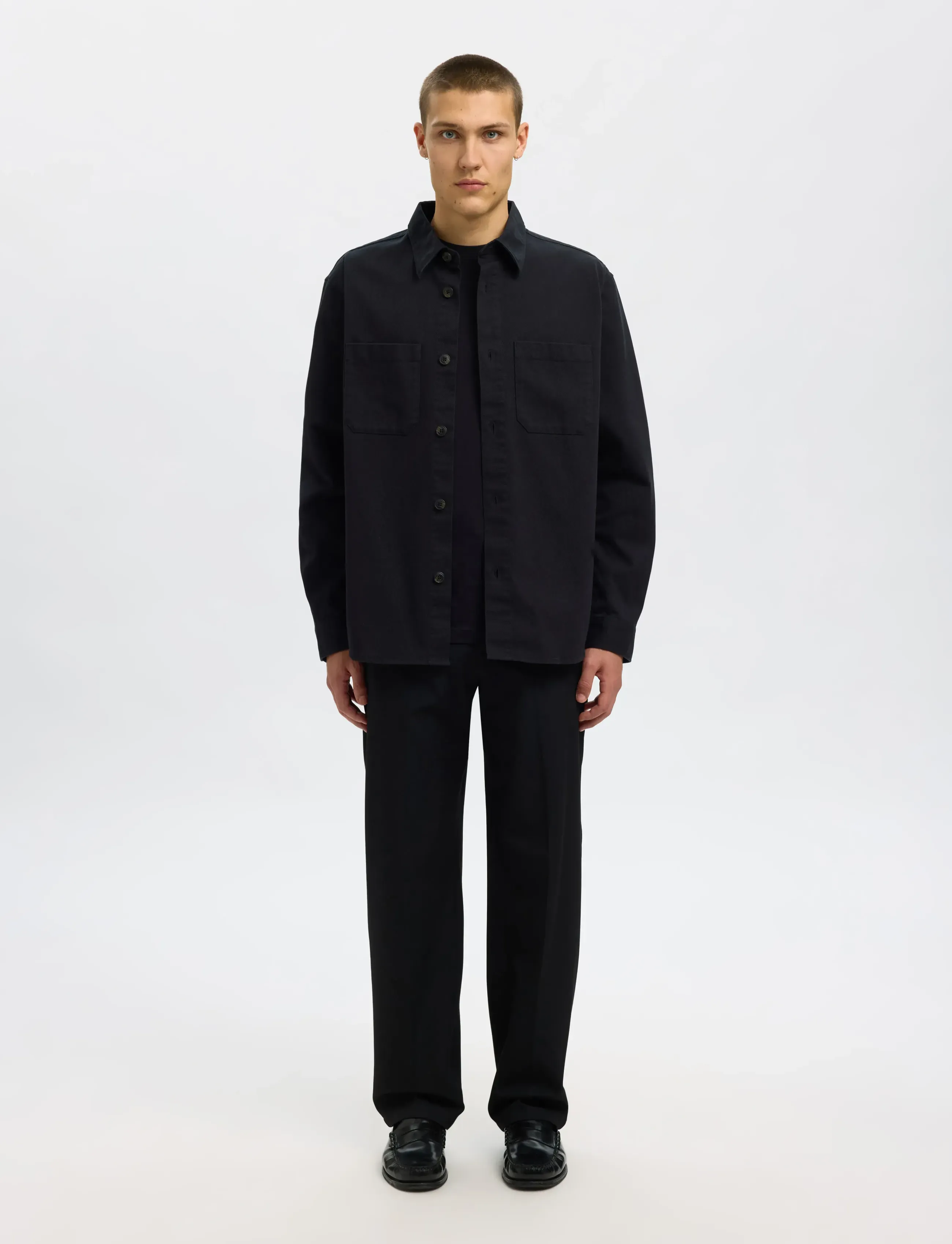 Selected - SLMTRAVIS TWILL OVERSHIRT LS NOOS - nach anlass kaufen - black - 3