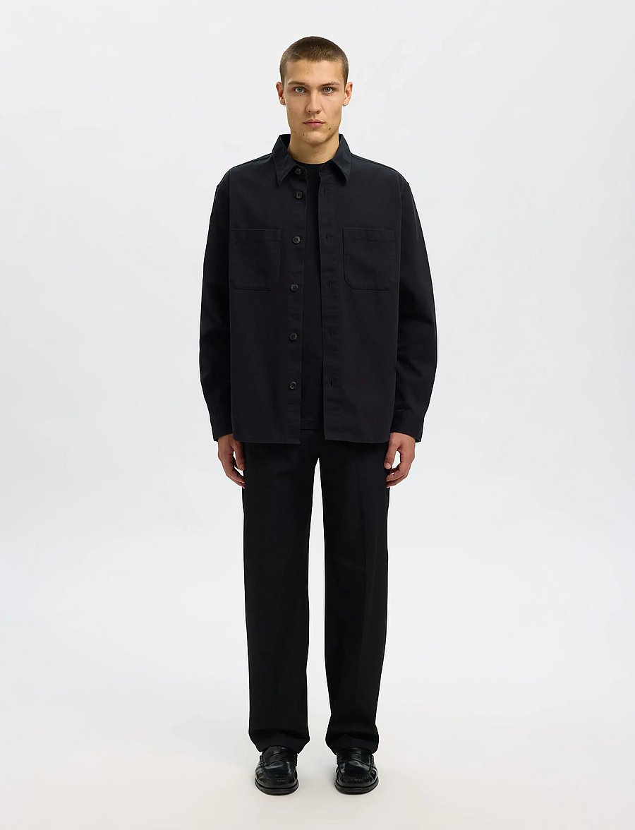 Selected - SLMTRAVIS TWILL OVERSHIRT LS NOOS - osta olukorra järgi - black - 3