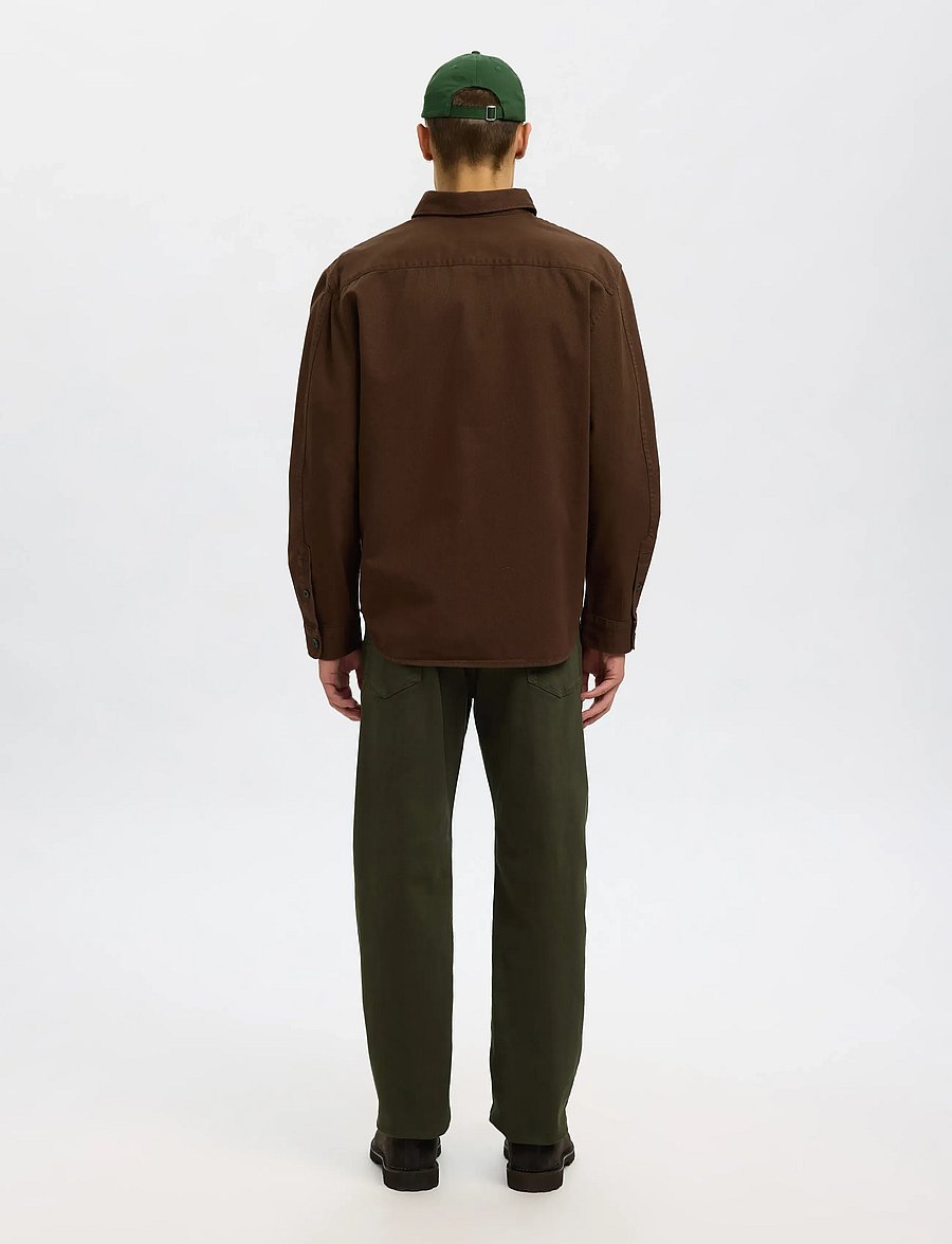 Selected - SLHTRAVIS TWILL OVERSHIRT LS NOOS - Überhemden - demitasse - 2