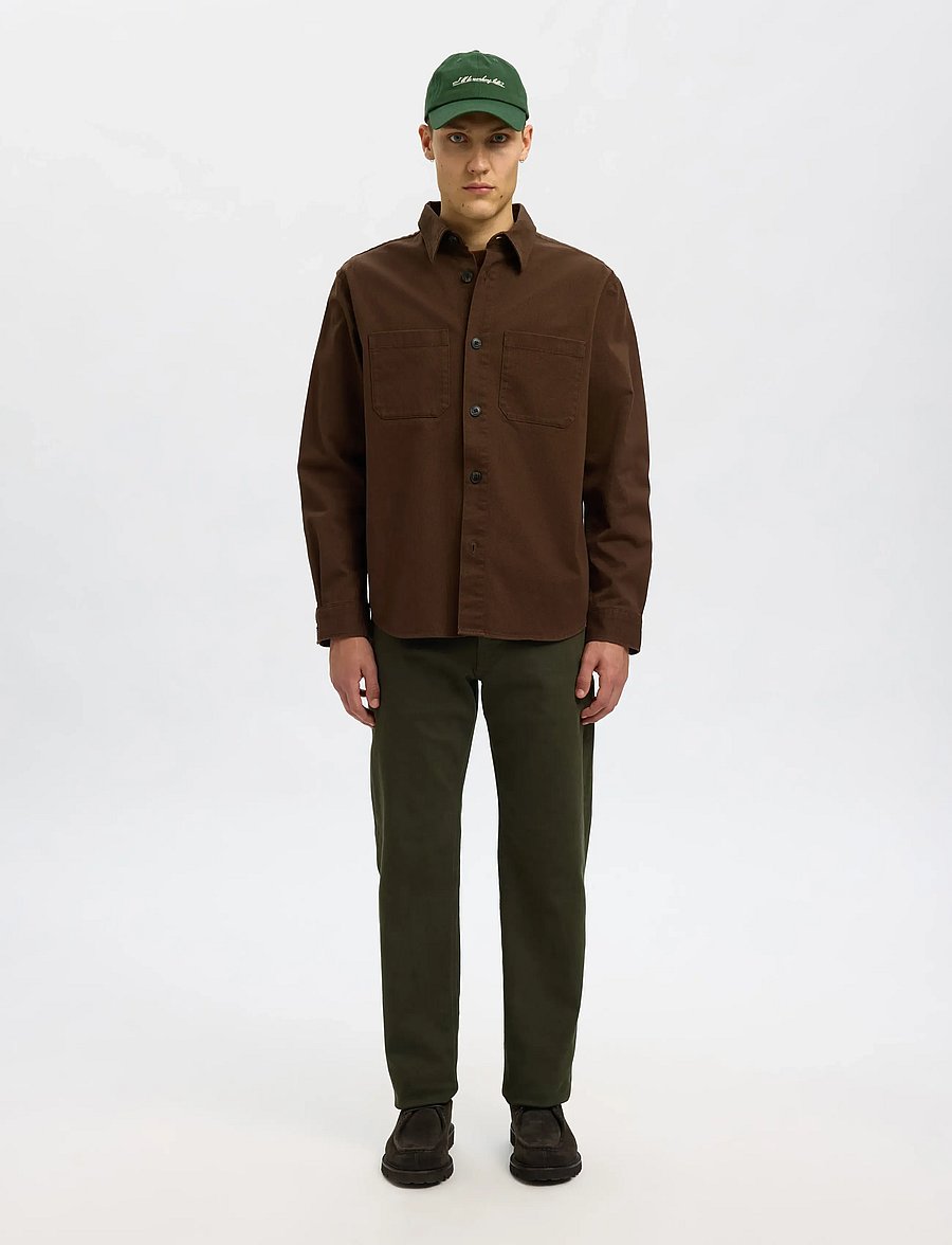 Selected - SLHTRAVIS TWILL OVERSHIRT LS NOOS - Überhemden - demitasse - 3