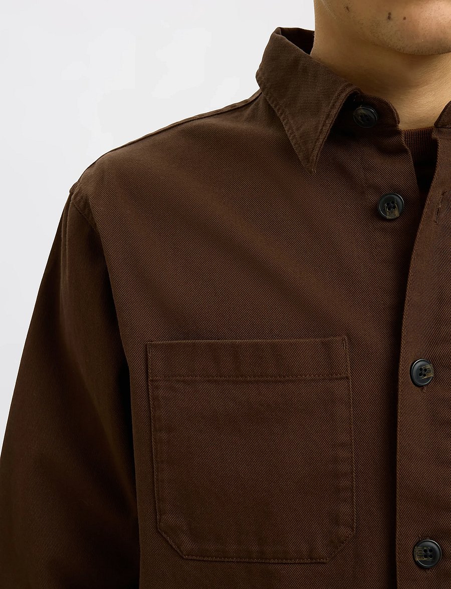 Selected - SLHTRAVIS TWILL OVERSHIRT LS NOOS - Überhemden - demitasse - 4