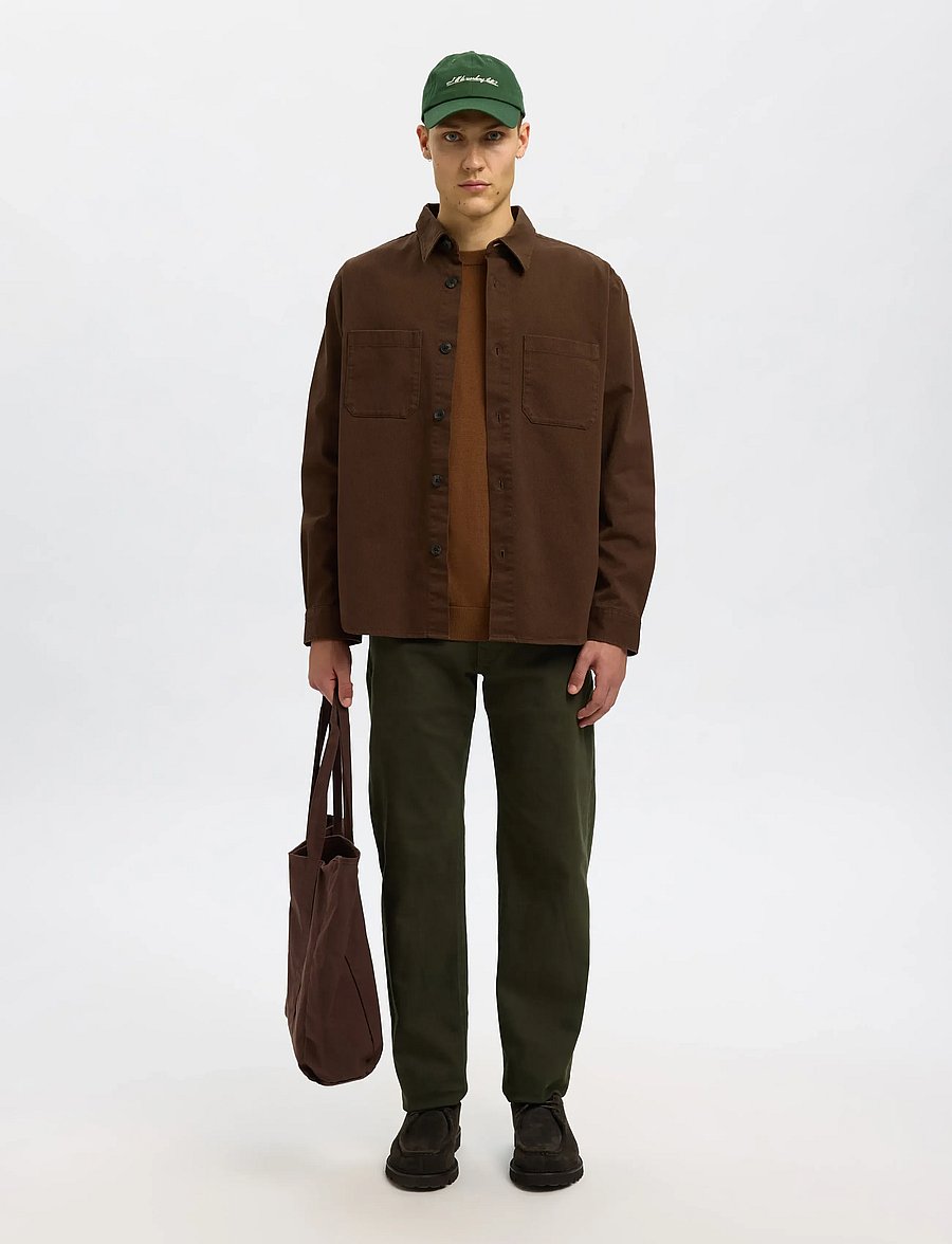 Selected - SLHTRAVIS TWILL OVERSHIRT LS NOOS - Überhemden - demitasse - 5