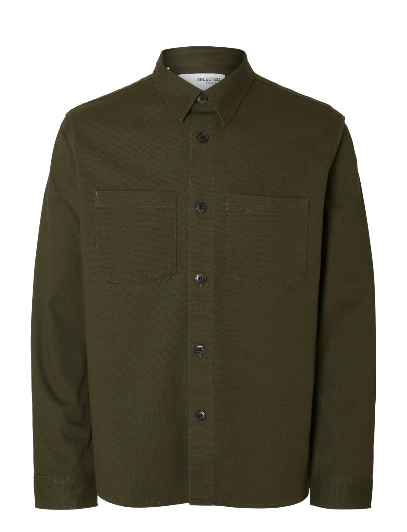 Selected SLMTRAVIS TWILL OVERSHIRT LS NOOS - Overshirts - FOREST NIGHT / green