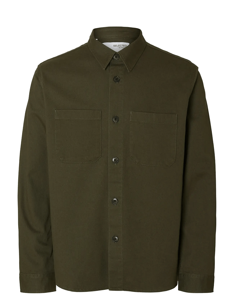 Selected - SLHTRAVIS TWILL OVERSHIRT LS NOOS - Überhemden - forest night - 1