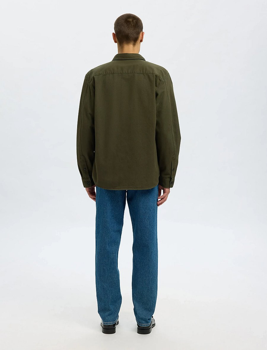 Selected - SLHTRAVIS TWILL OVERSHIRT LS NOOS - Überhemden - forest night - 2