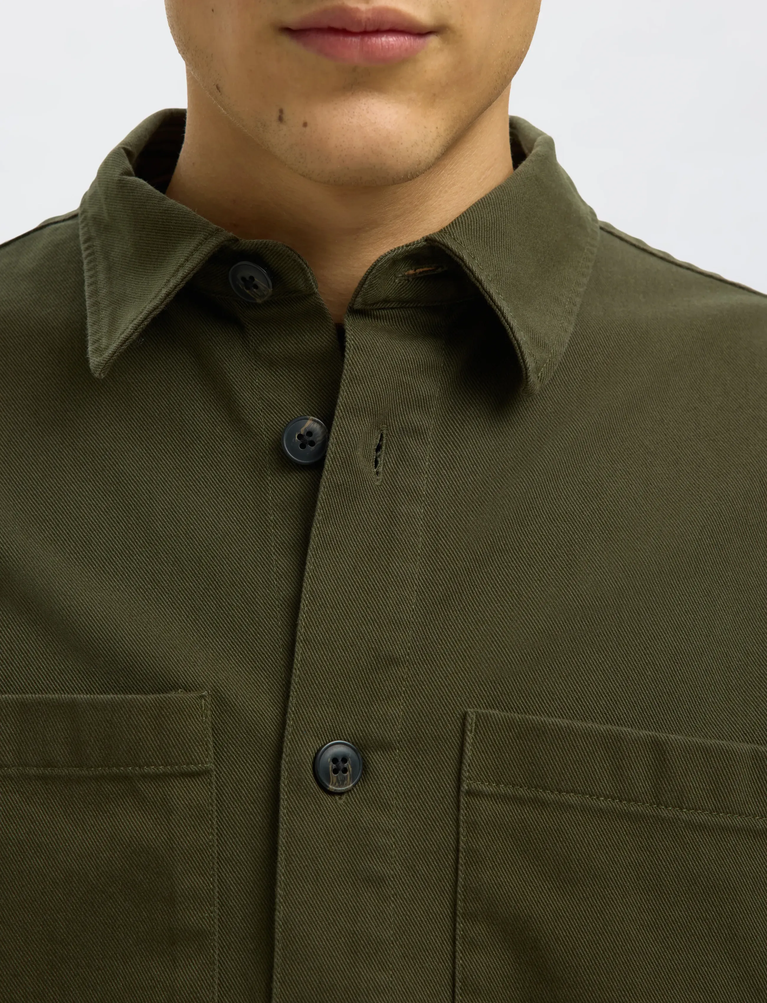 Selected - SLMTRAVIS TWILL OVERSHIRT LS NOOS - nach anlass kaufen - forest night - 4