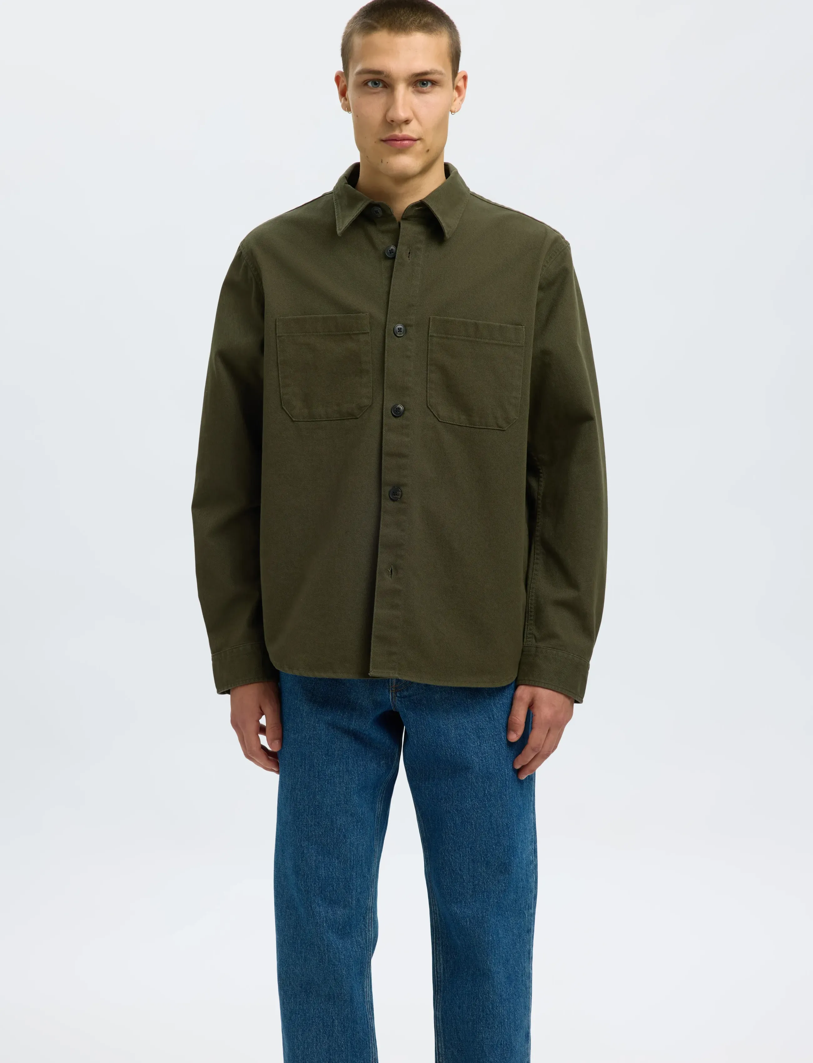 Selected - SLMTRAVIS TWILL OVERSHIRT LS NOOS - nach anlass kaufen - forest night - 5