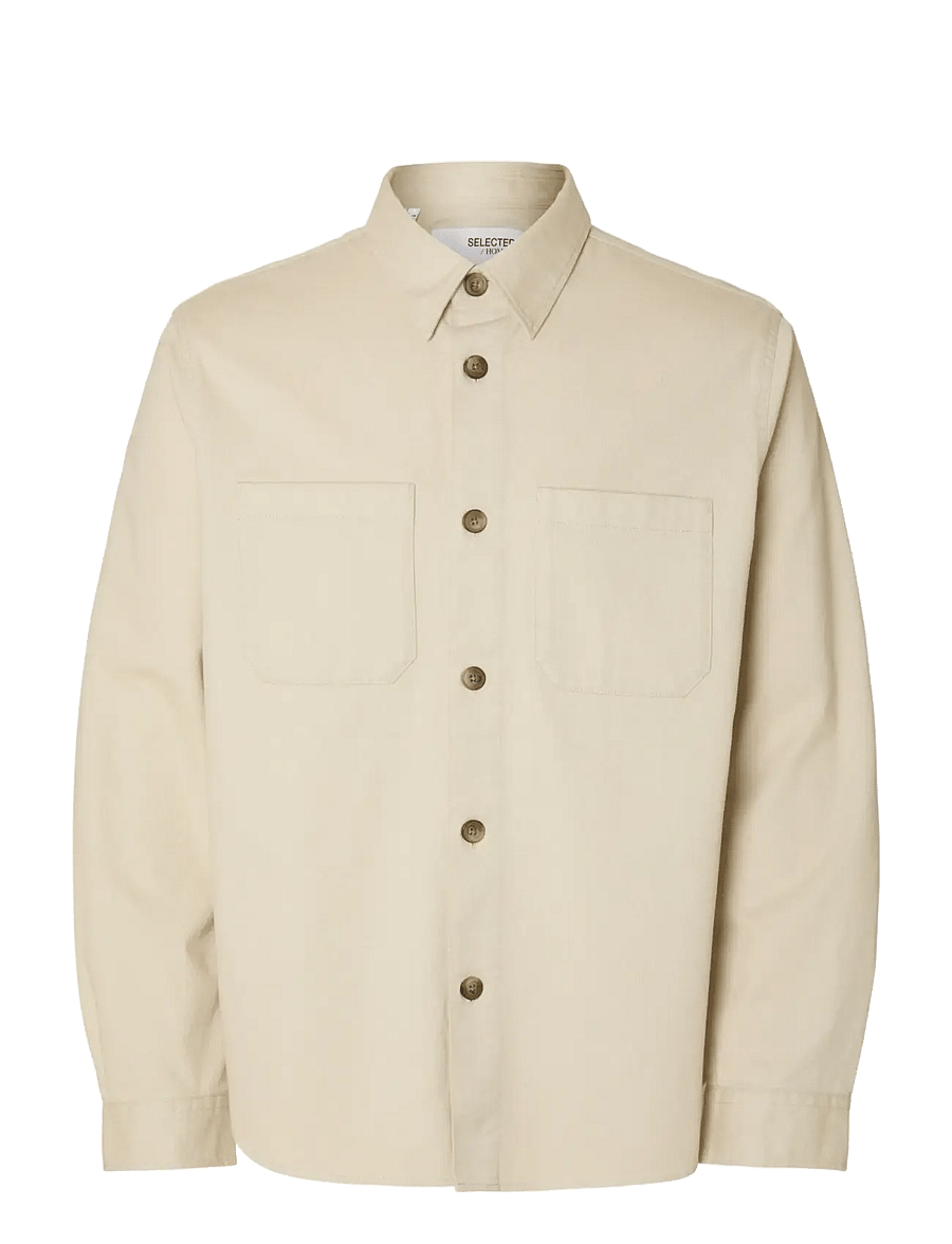 Selected - SLHTRAVIS TWILL OVERSHIRT LS NOOS - shoppa efter tillfälle - oatmeal - 1