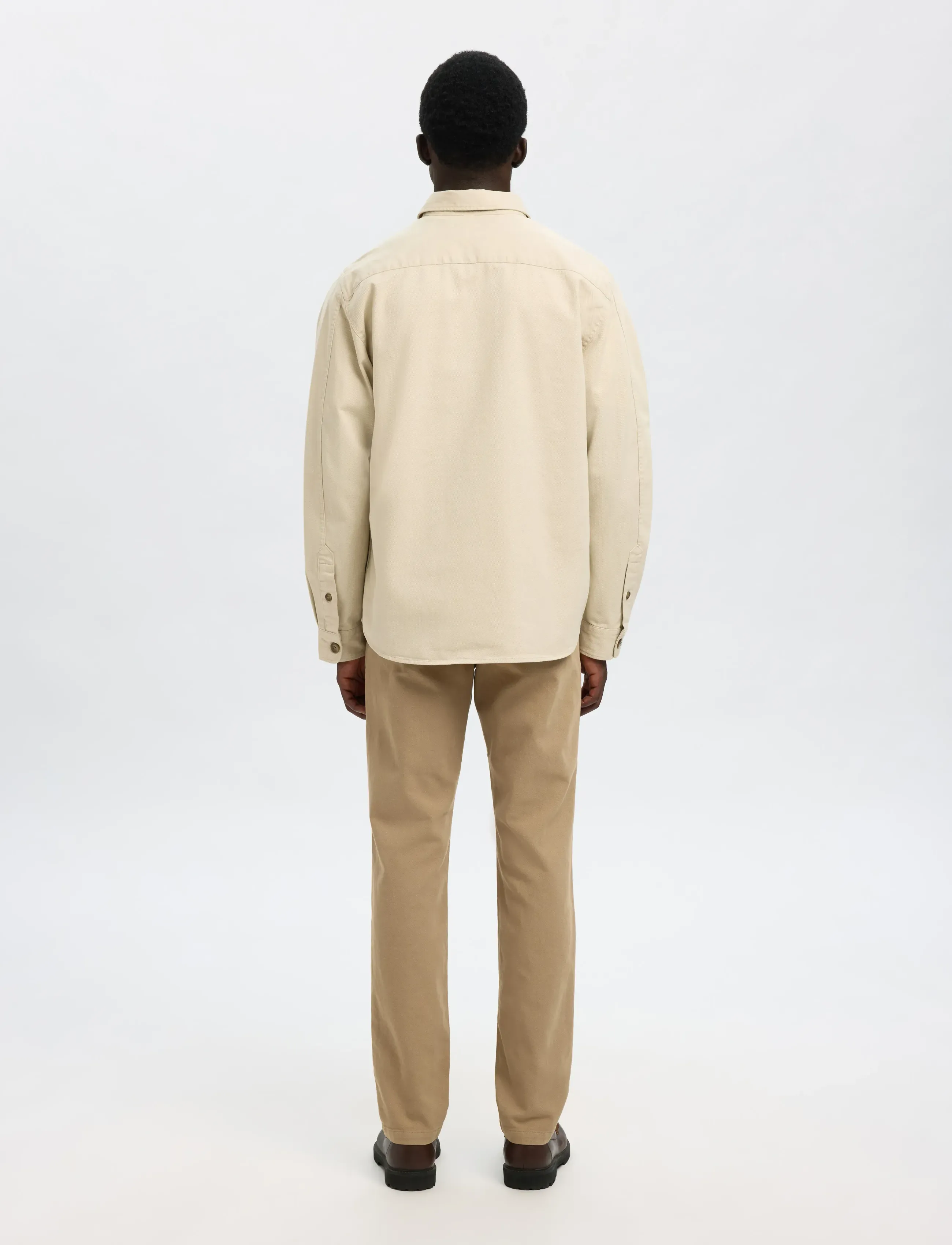 Selected - SLMTRAVIS TWILL OVERSHIRT LS NOOS - shop by occasion - oatmeal - 2