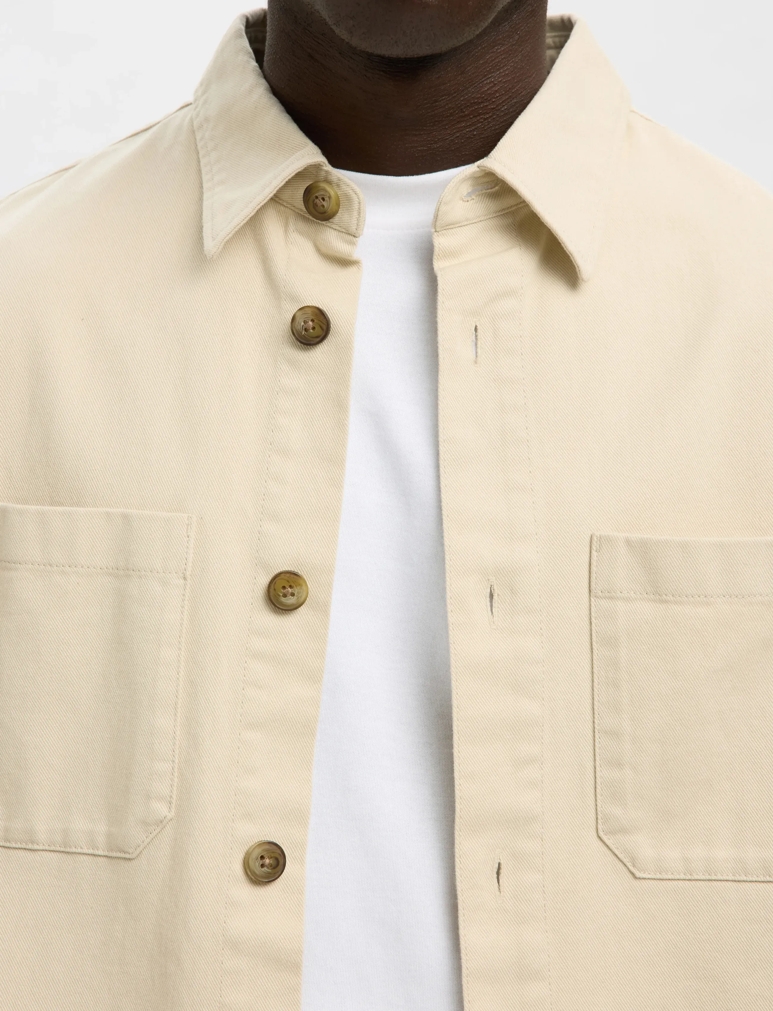 Selected - SLMTRAVIS TWILL OVERSHIRT LS NOOS - shop by occasion - oatmeal - 5