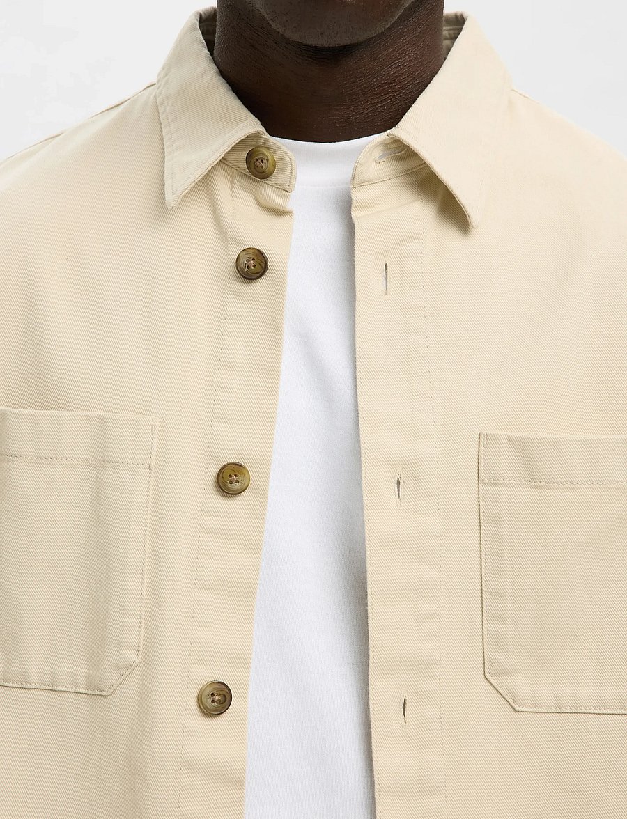 Selected - SLHTRAVIS TWILL OVERSHIRT LS NOOS - shoppa efter tillfälle - oatmeal - 5