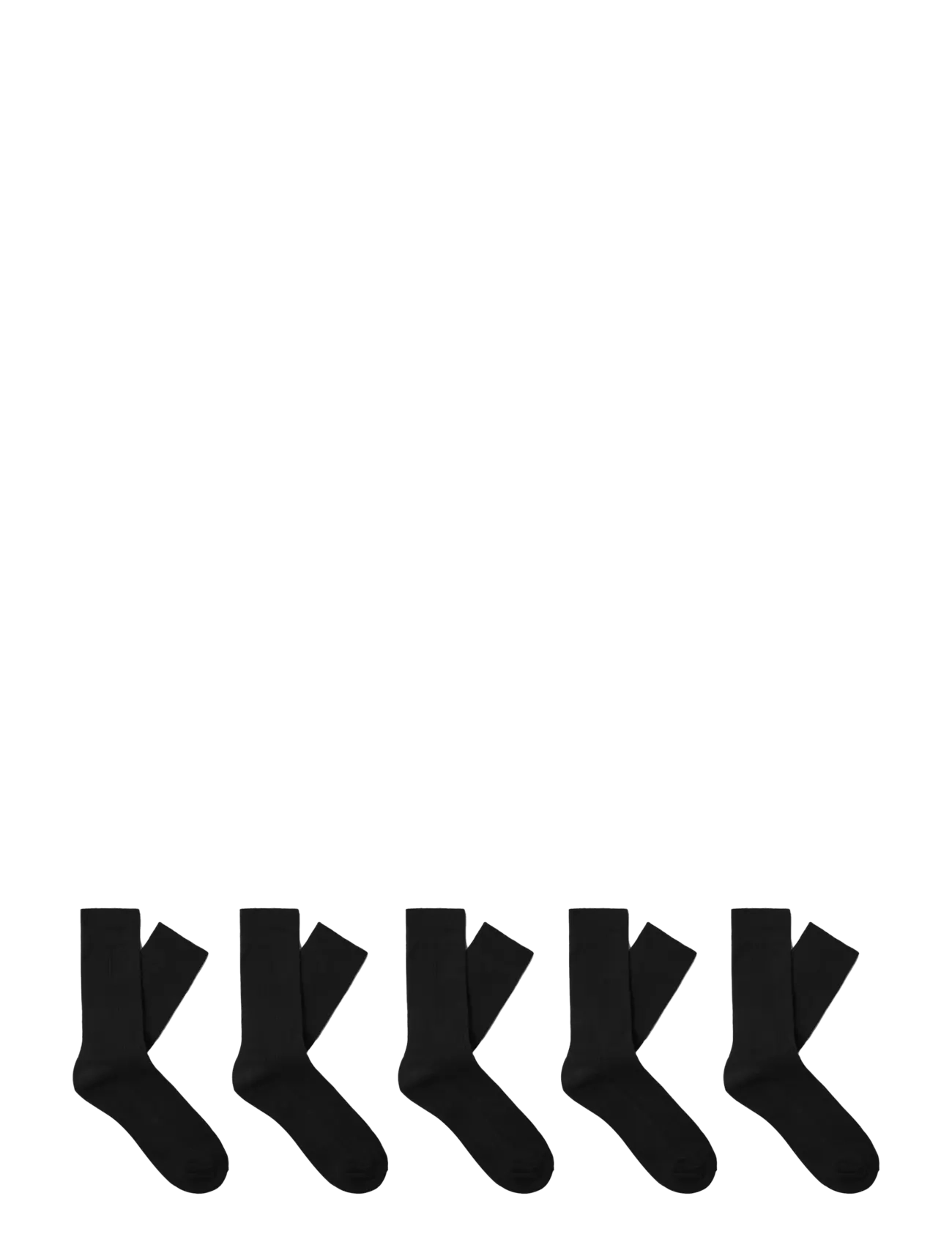 Selected SLMRIVER 5-PACK RIB SOCK - Sokid - BLACK / black