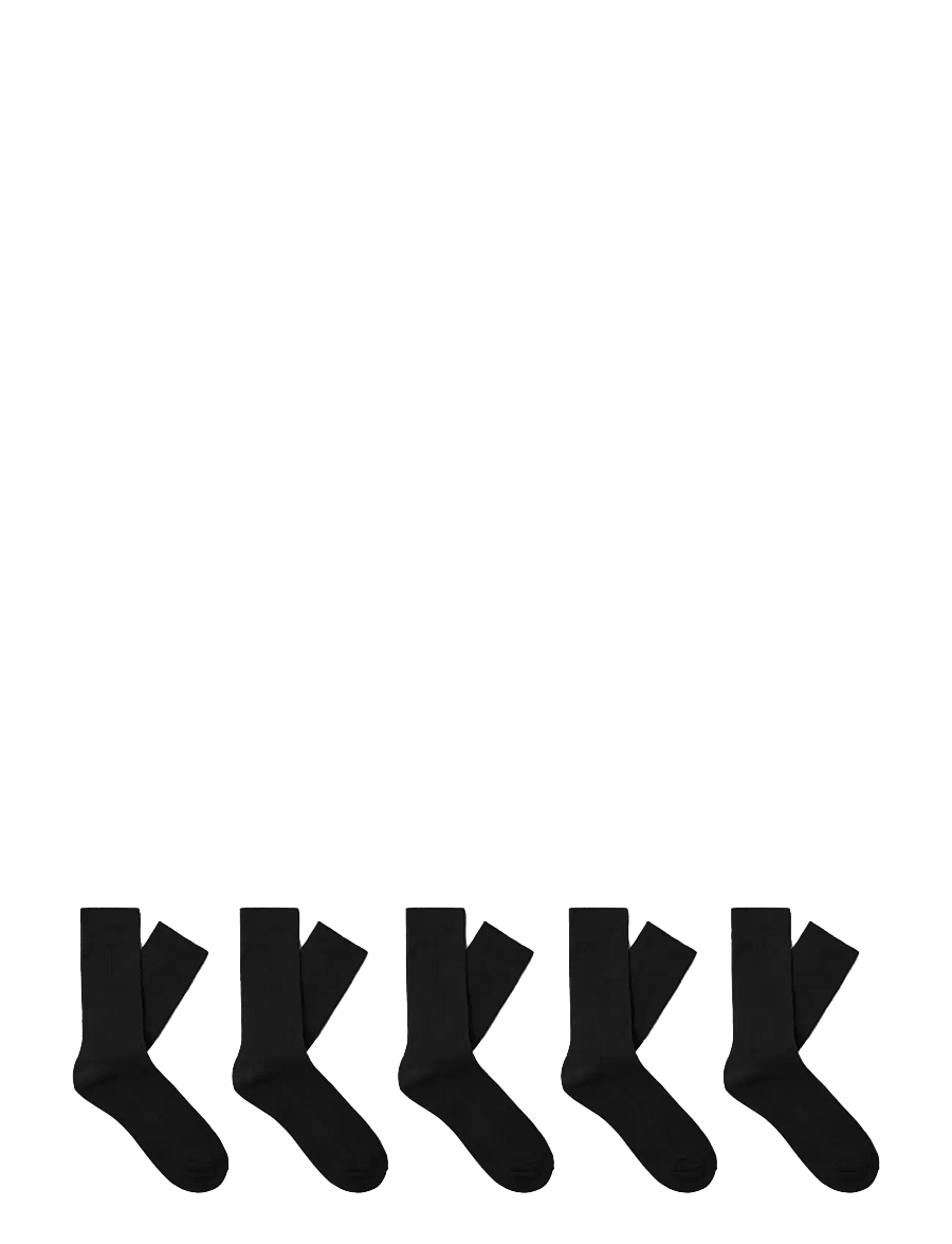 Selected - SLMRIVER 5-PACK RIB SOCK - tennissocken - black - 0